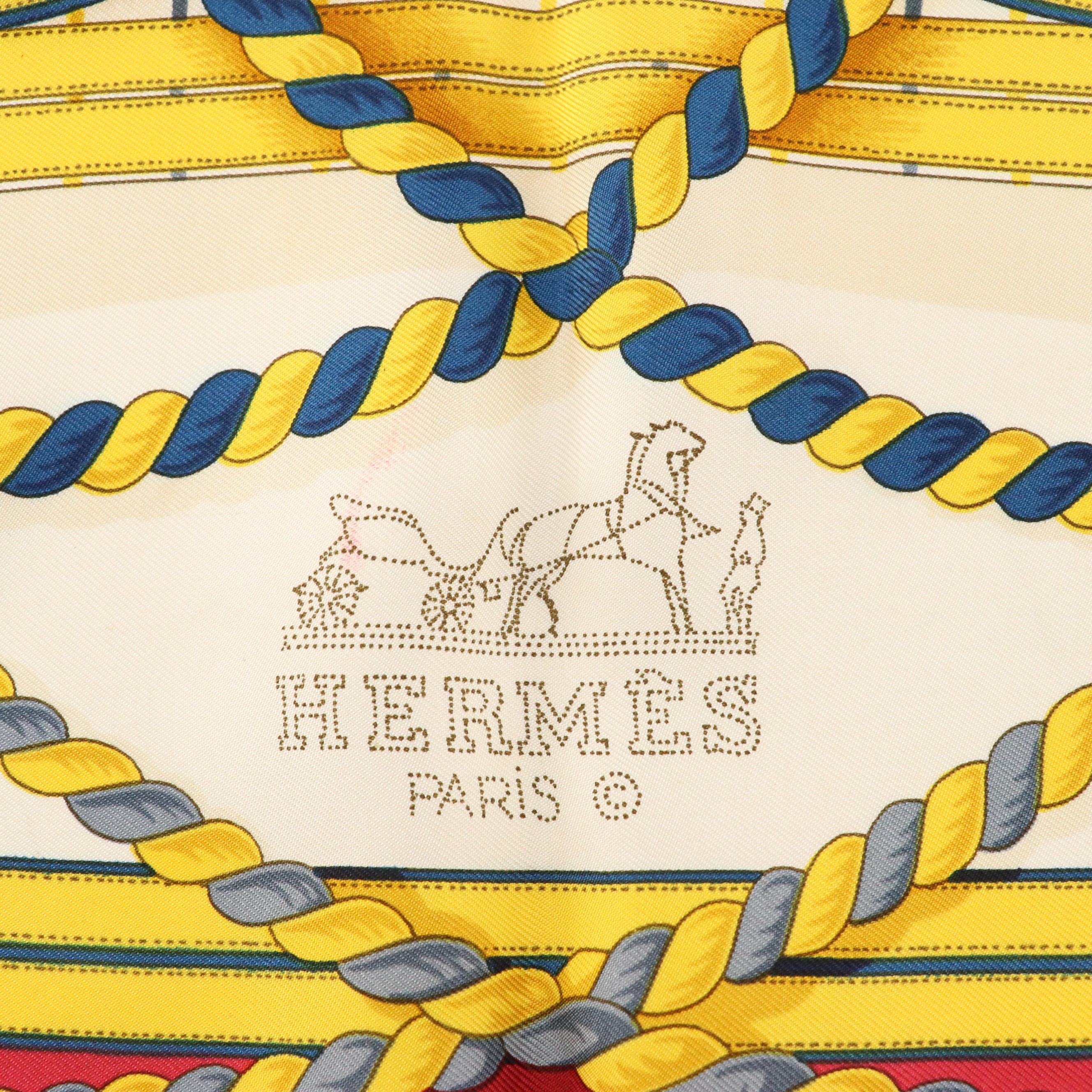 Hermès Early Issue "Grande Tenue" Scarf 90 in Silk Twill