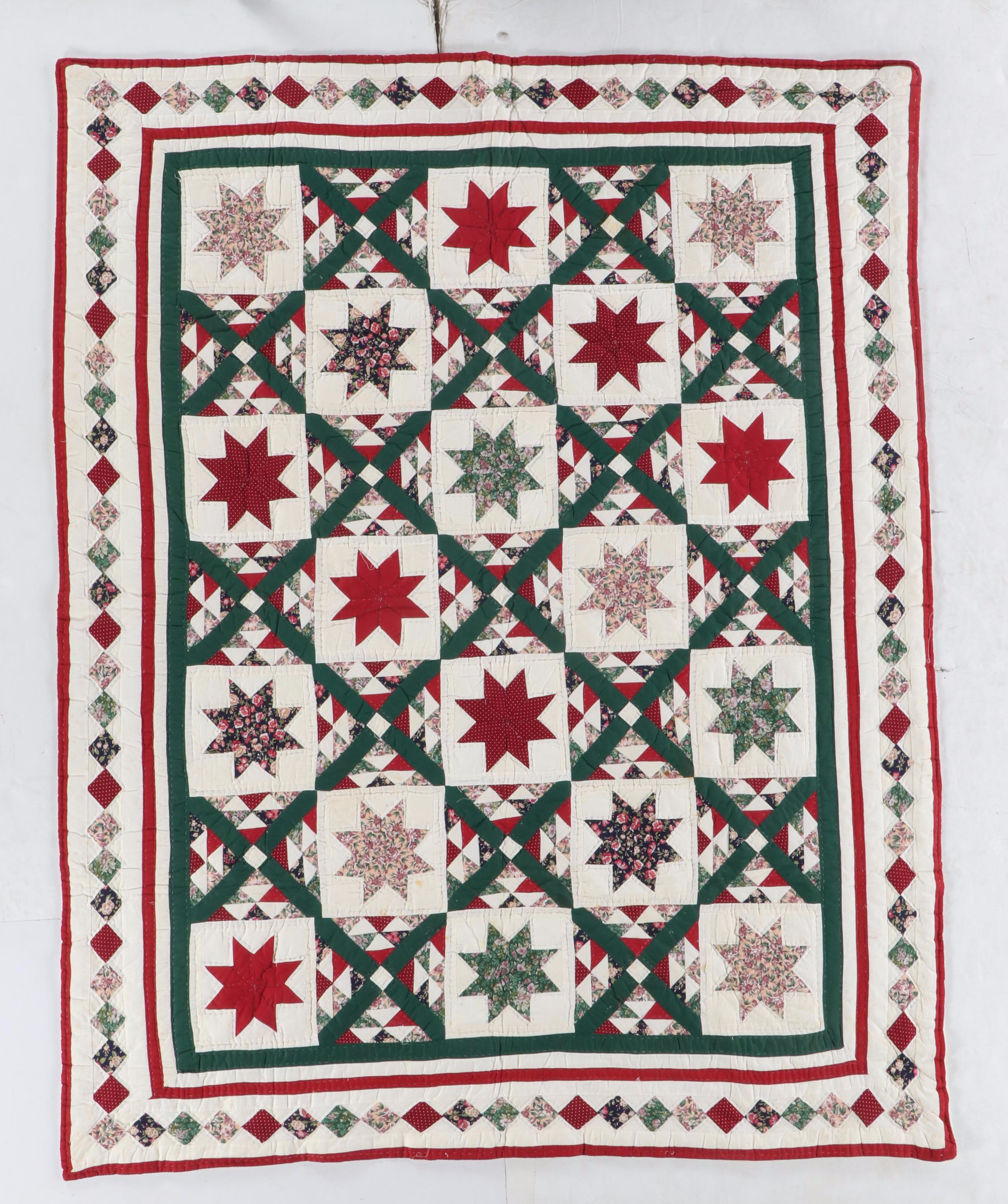 Hand-Pieced and Stitched Barn Star Quilts, Late 20th/Early 21st C.