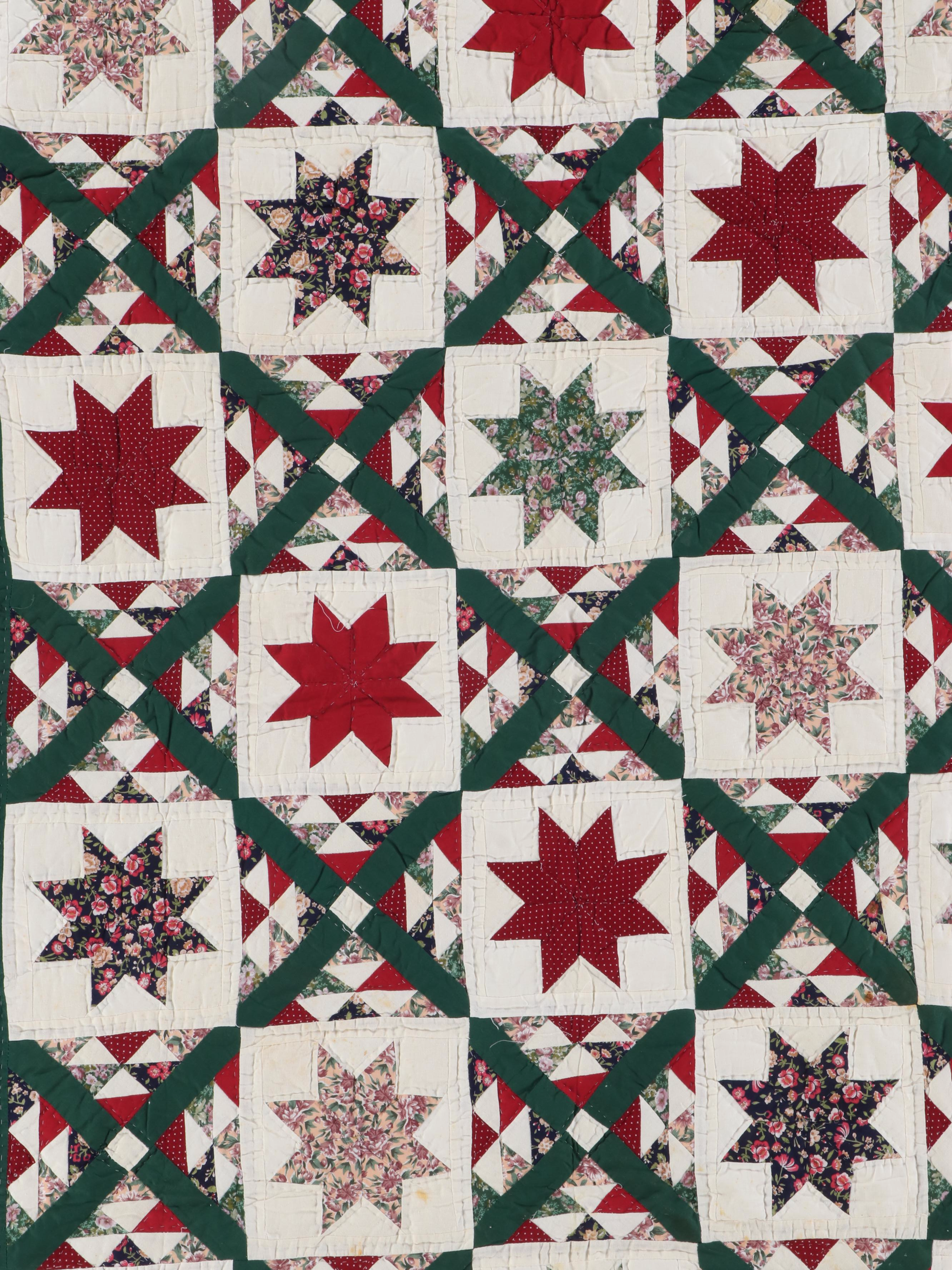 Hand-Pieced and Stitched Barn Star Quilts, Late 20th/Early 21st C.