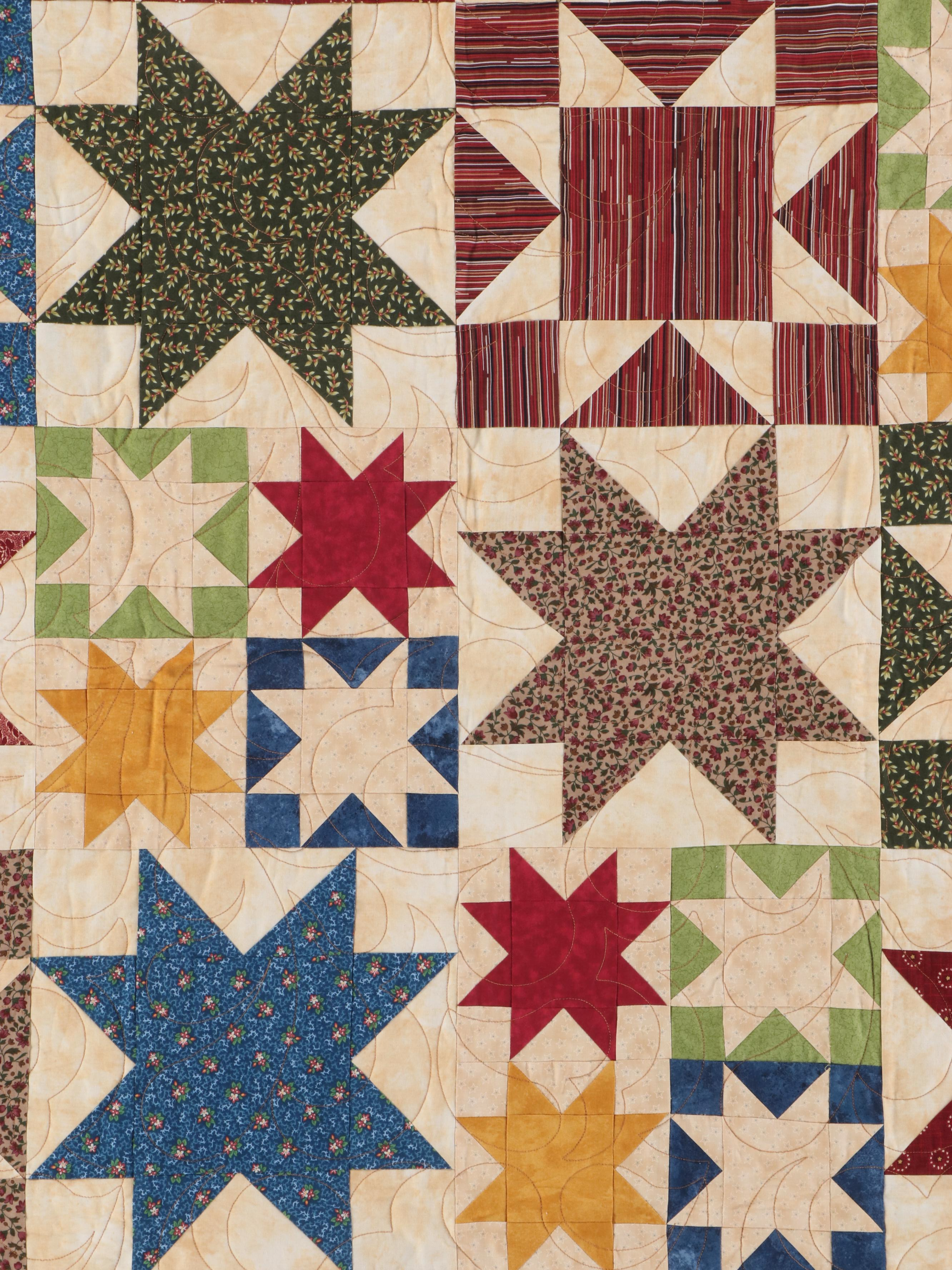 Hand-Pieced and Stitched Barn Star Quilts, Late 20th/Early 21st C.