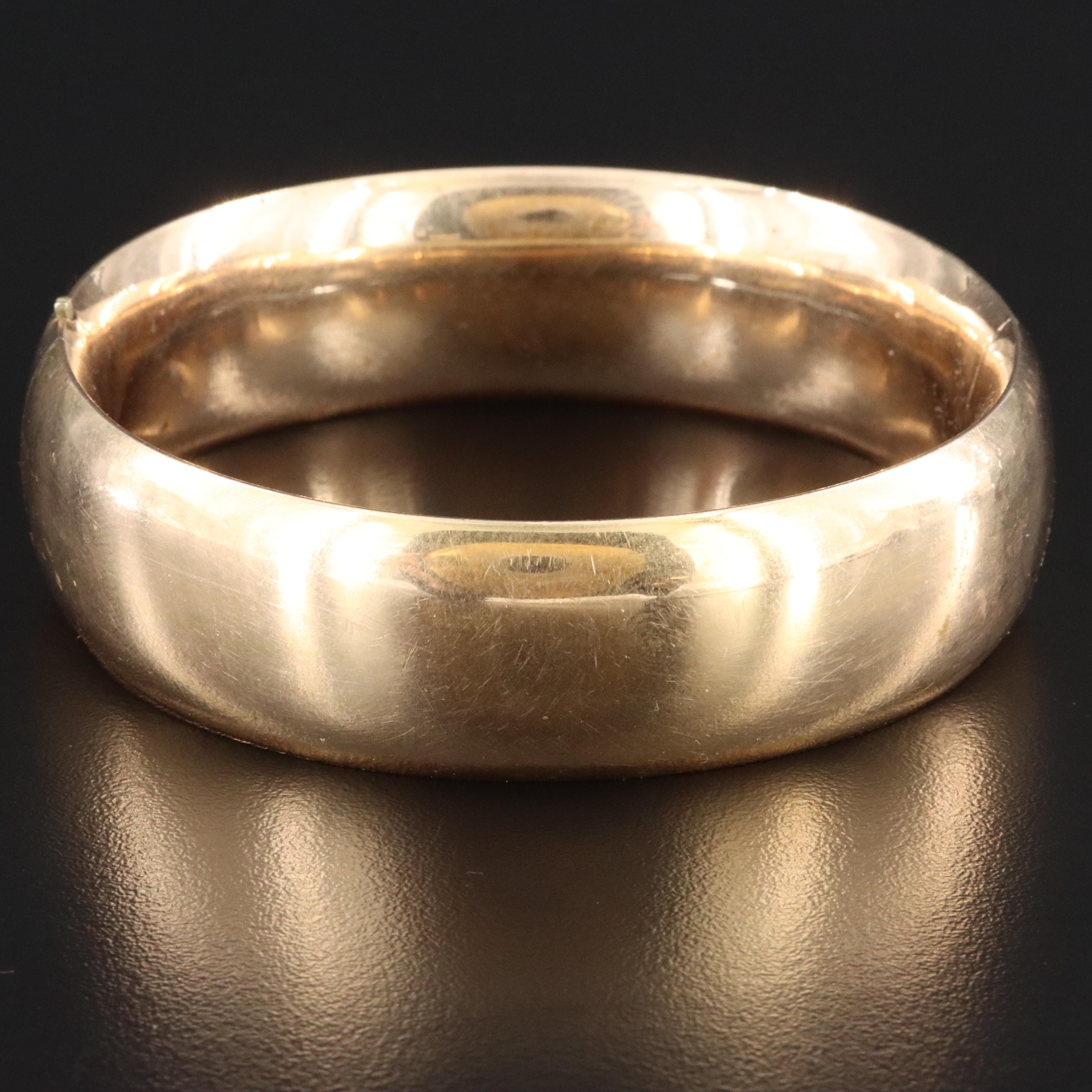 Antique Standard Button Co. Etched Gold-Filled Bangle