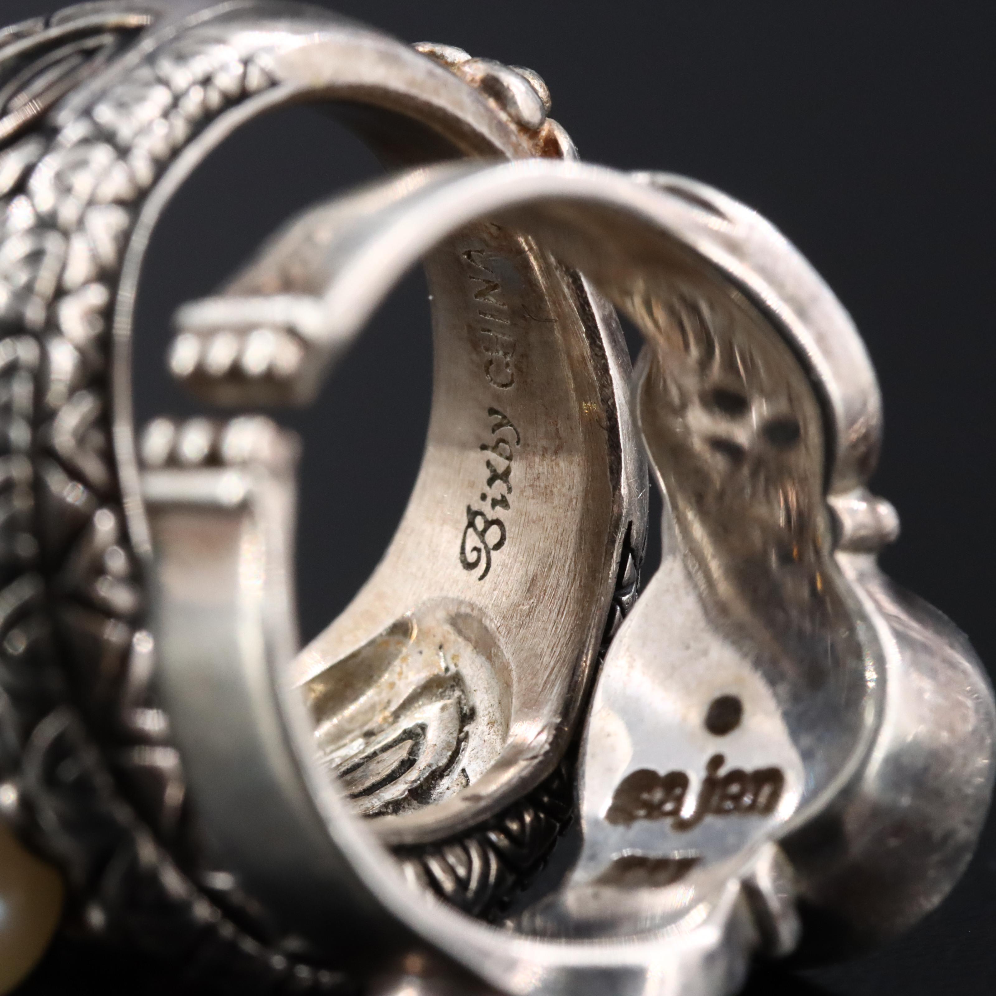 Barbara Bixby, Judith Ripka and Sajen Sterling Gemstone Rings