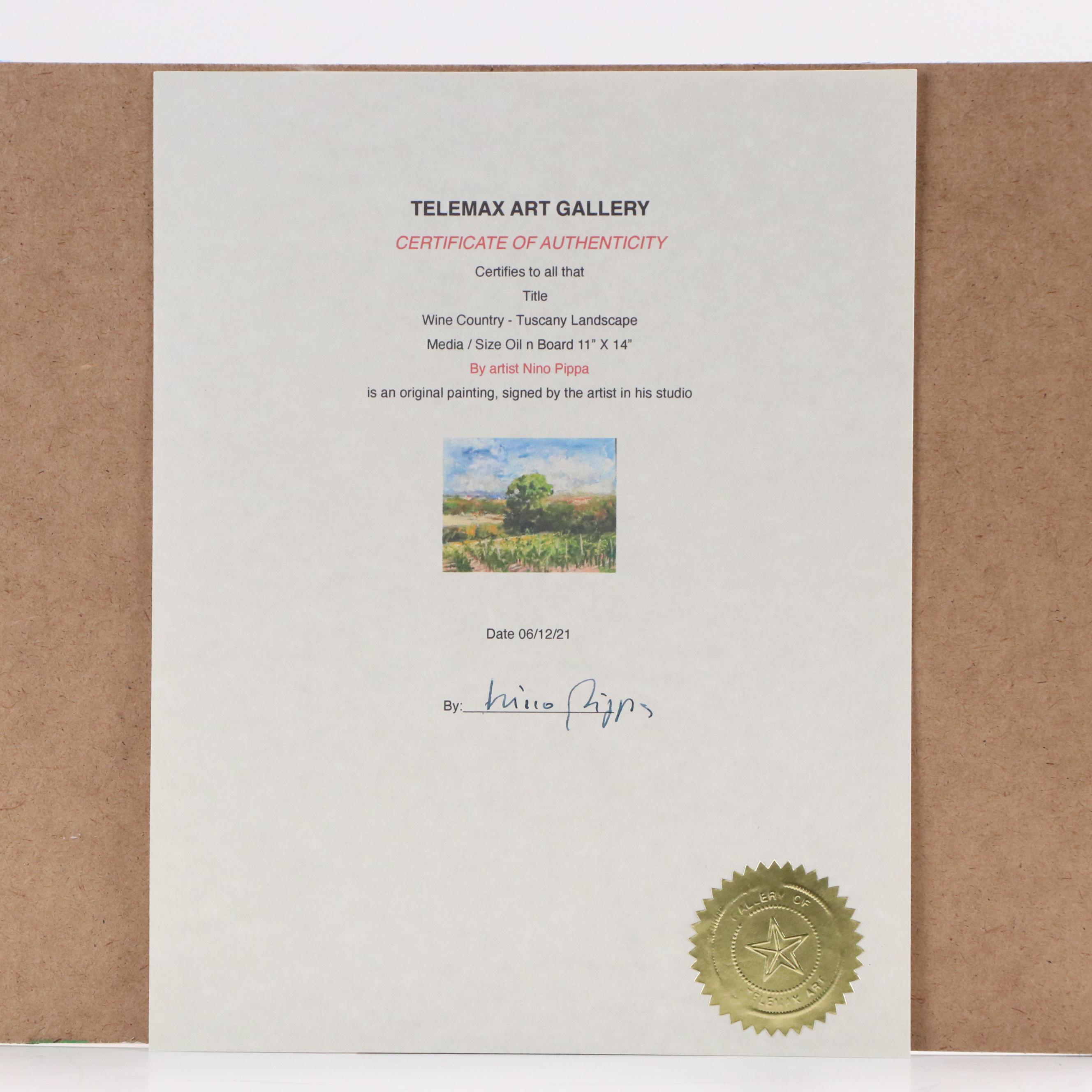 Nino Pippa Oil Painting "Wine Country - Tuscany Landscape," 2021