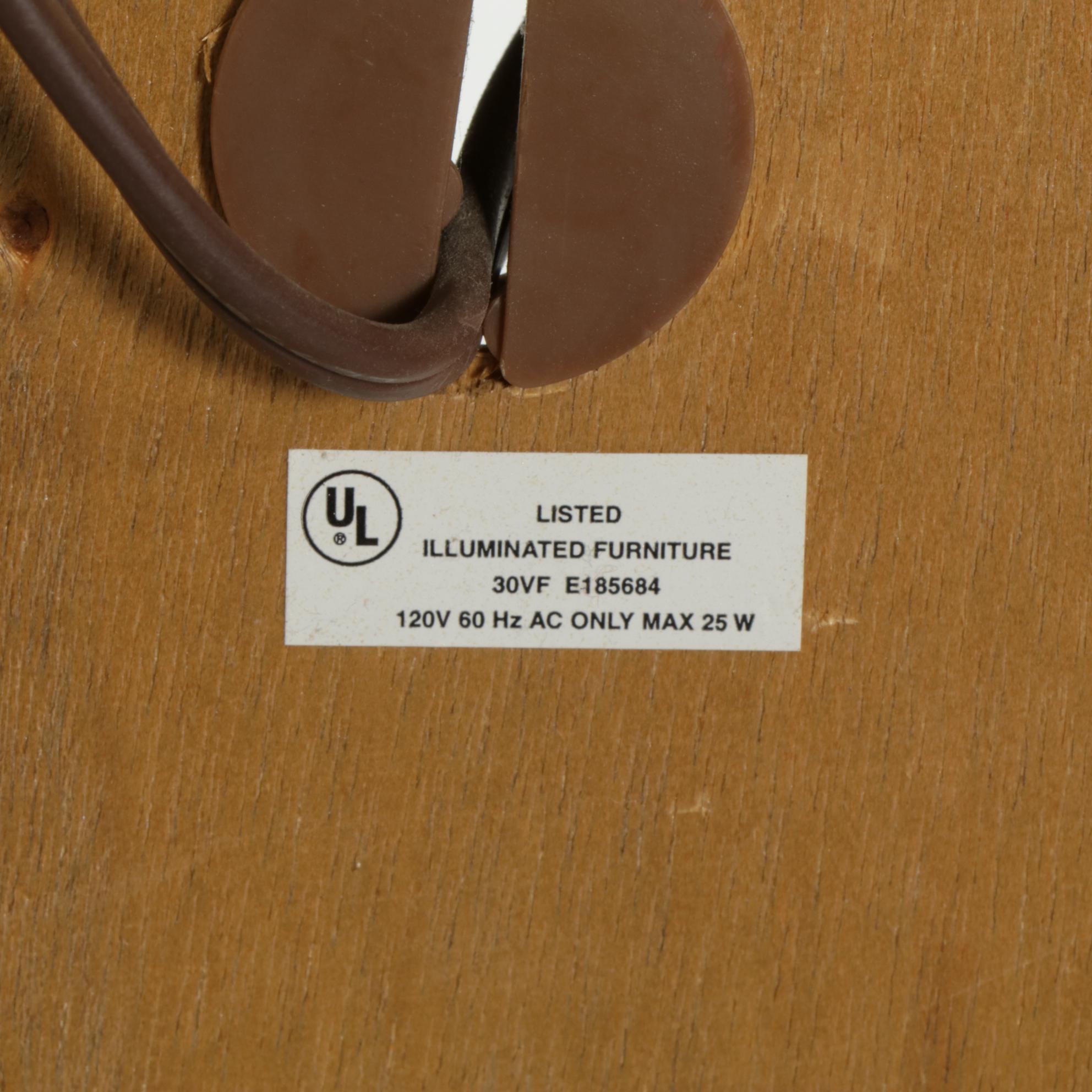 Oak Curved Front Illuminated Display Cabinet, Late 20th to 21st Century