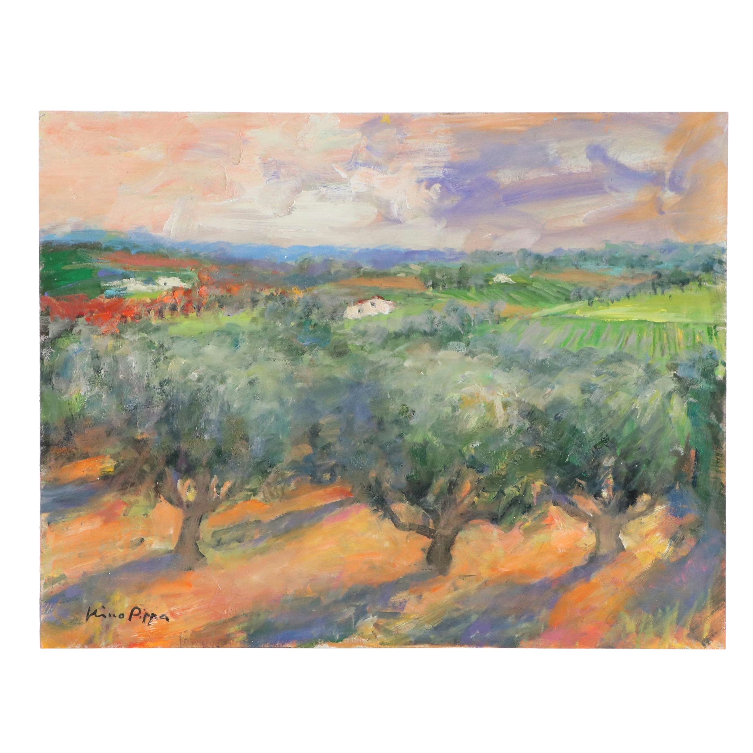 Nino Pippa Oil Painting "Sardinia - Olive Grove," 2023