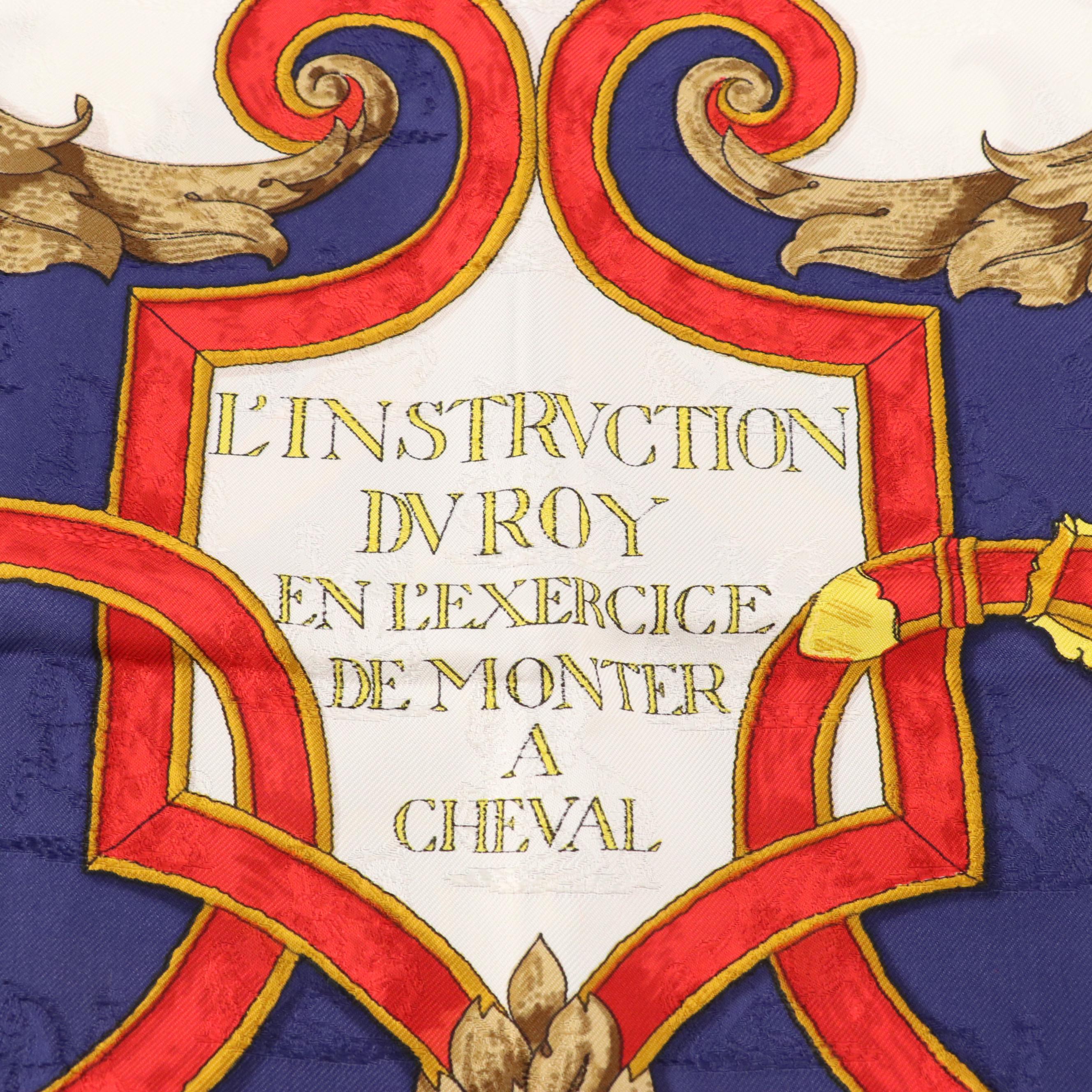 Hermès ""L'instrvction DV Roy En L'exercise... Cheval" Scarf 90 in Jacquard Silk
