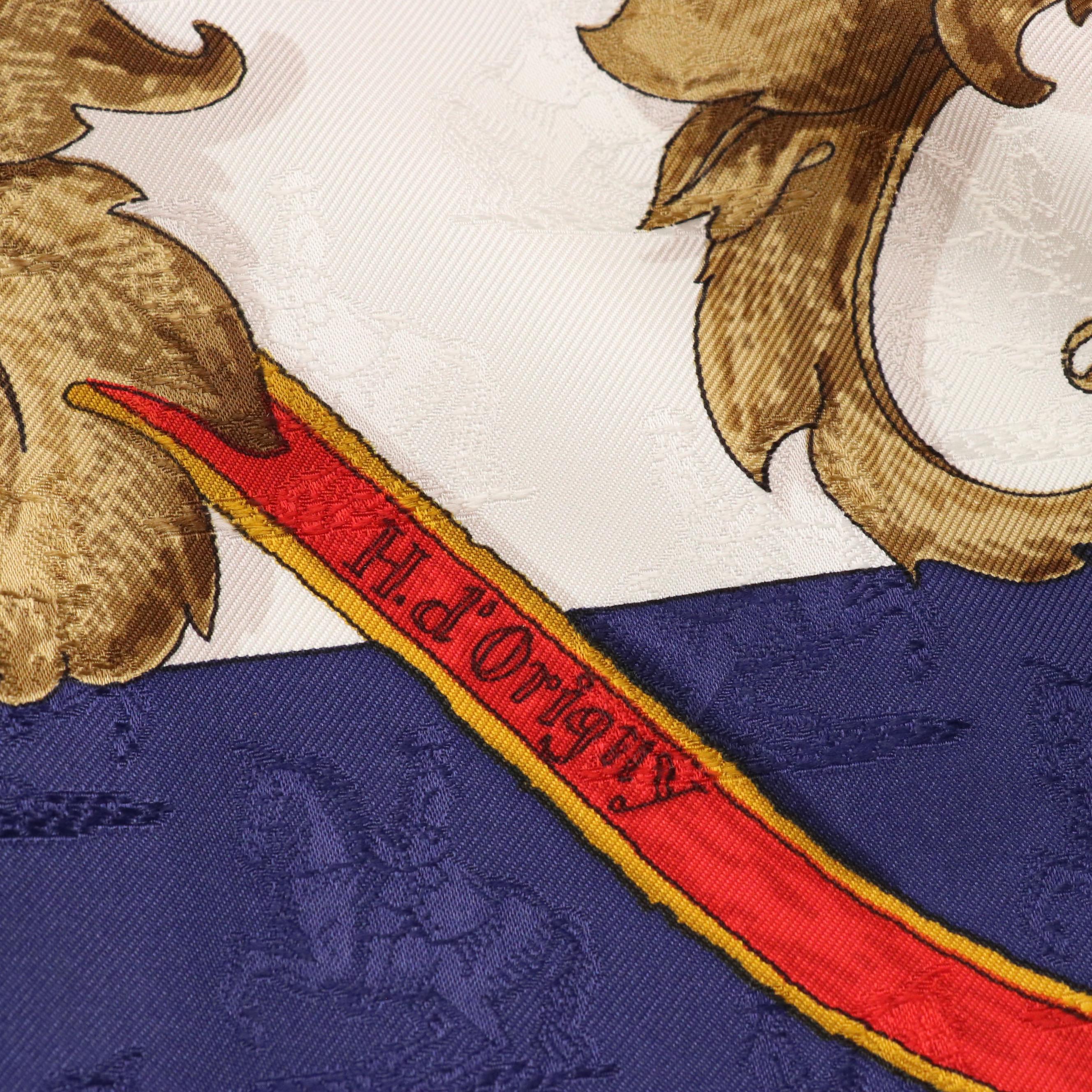 Hermès ""L'instrvction DV Roy En L'exercise... Cheval" Scarf 90 in Jacquard Silk