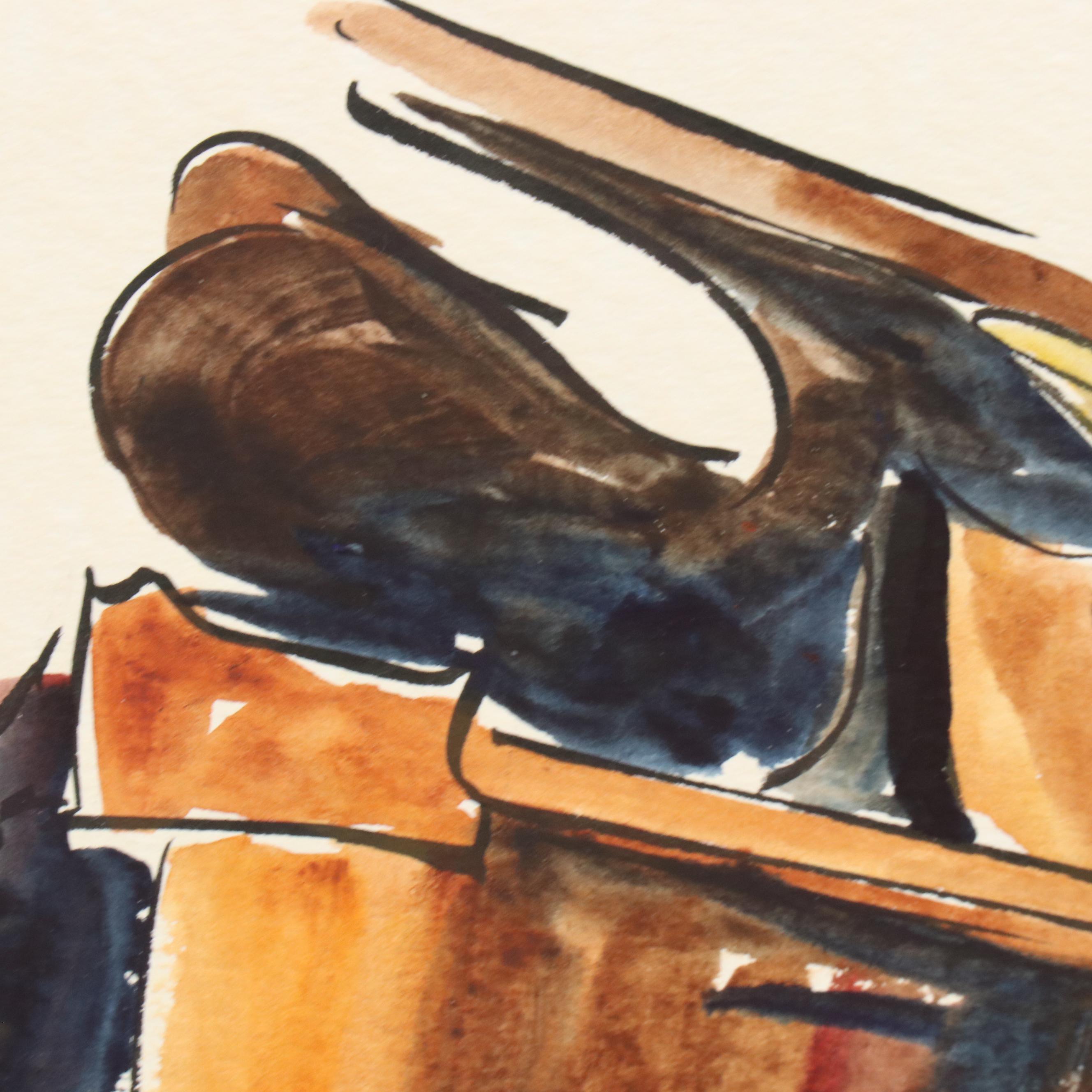 Michael Smiroldo Acrylic Painting of Piano Player