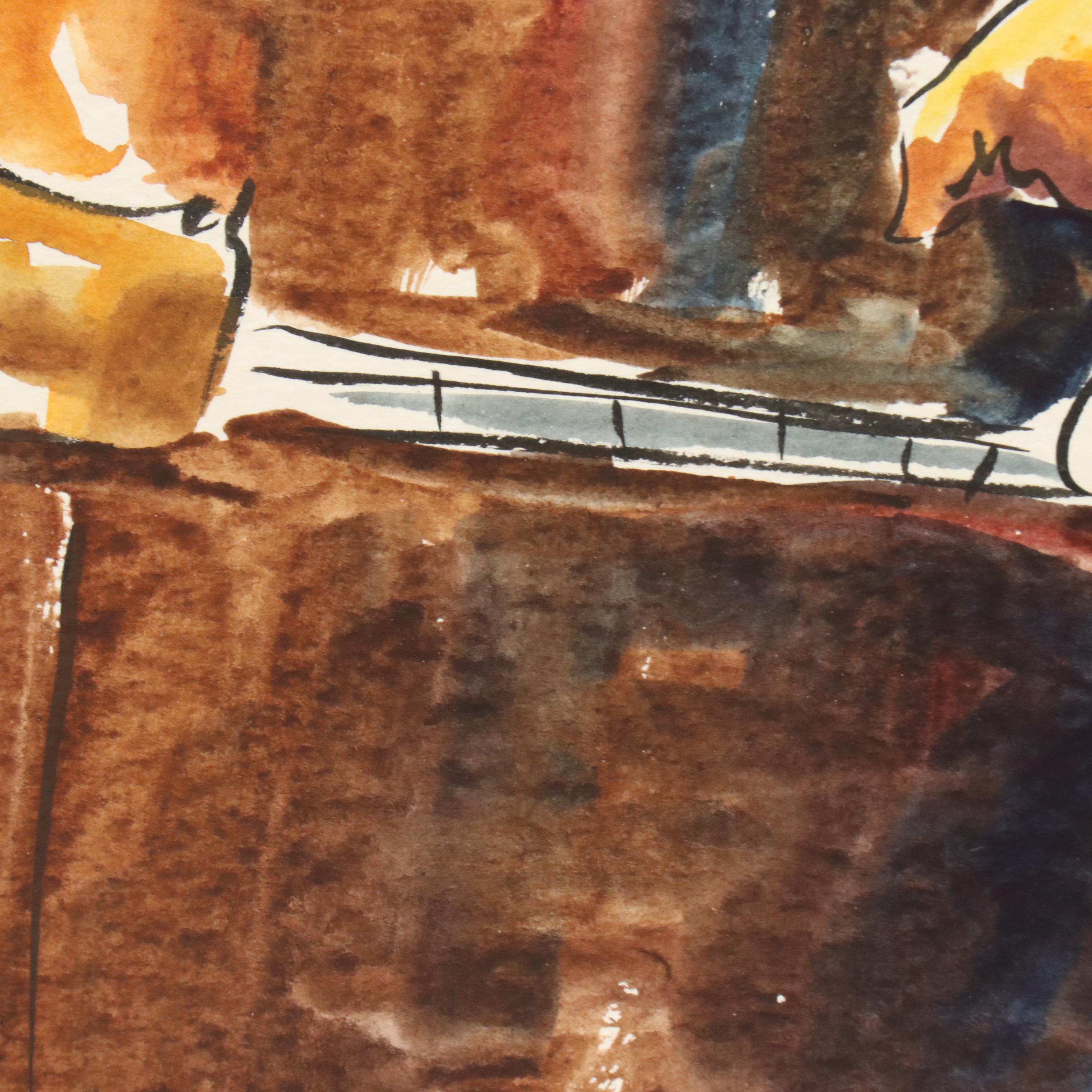 Michael Smiroldo Acrylic Painting of Piano Player