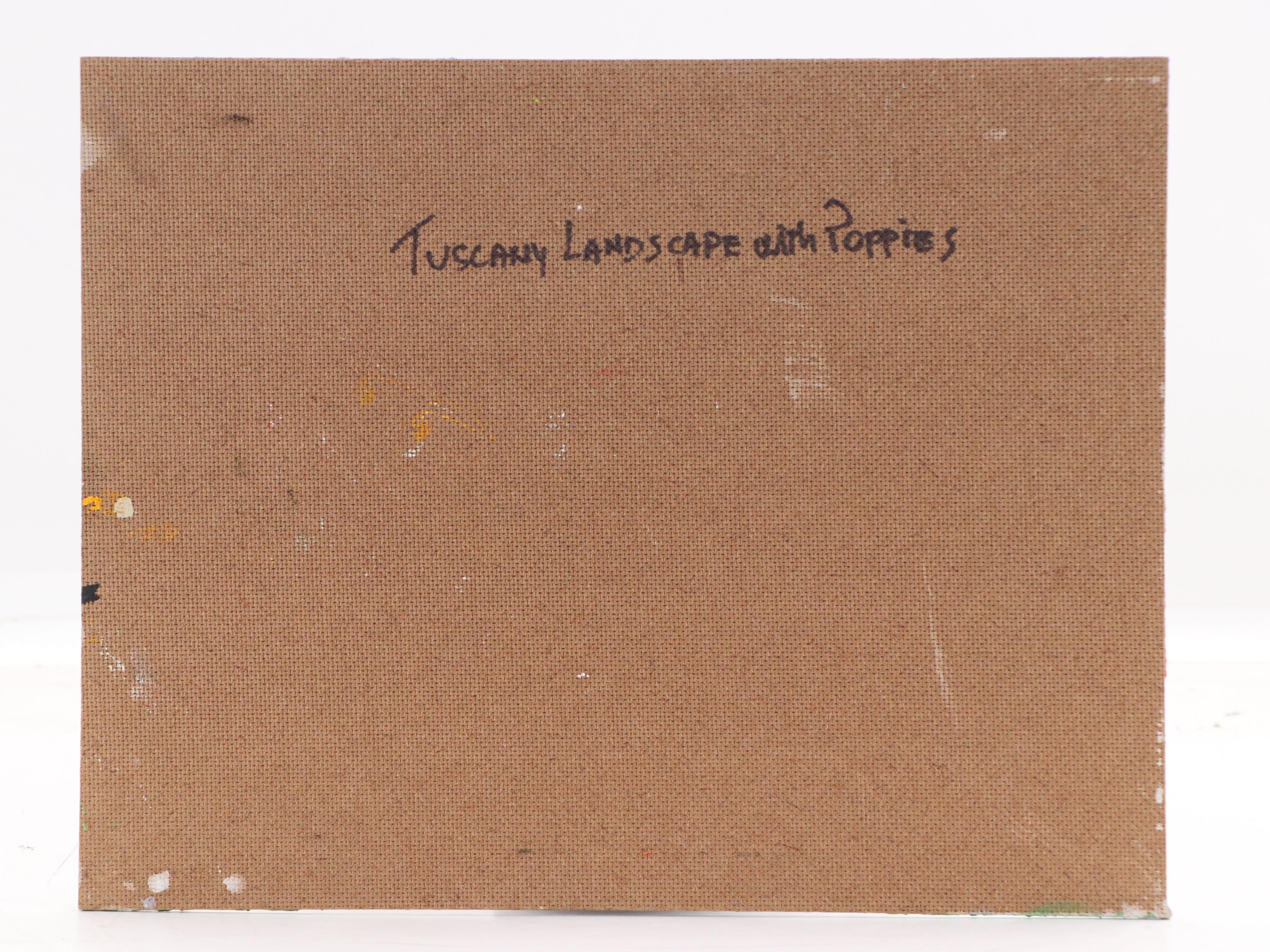 Nino Pippa Oil Painting "Tuscany Landscape with Poppies," 2023