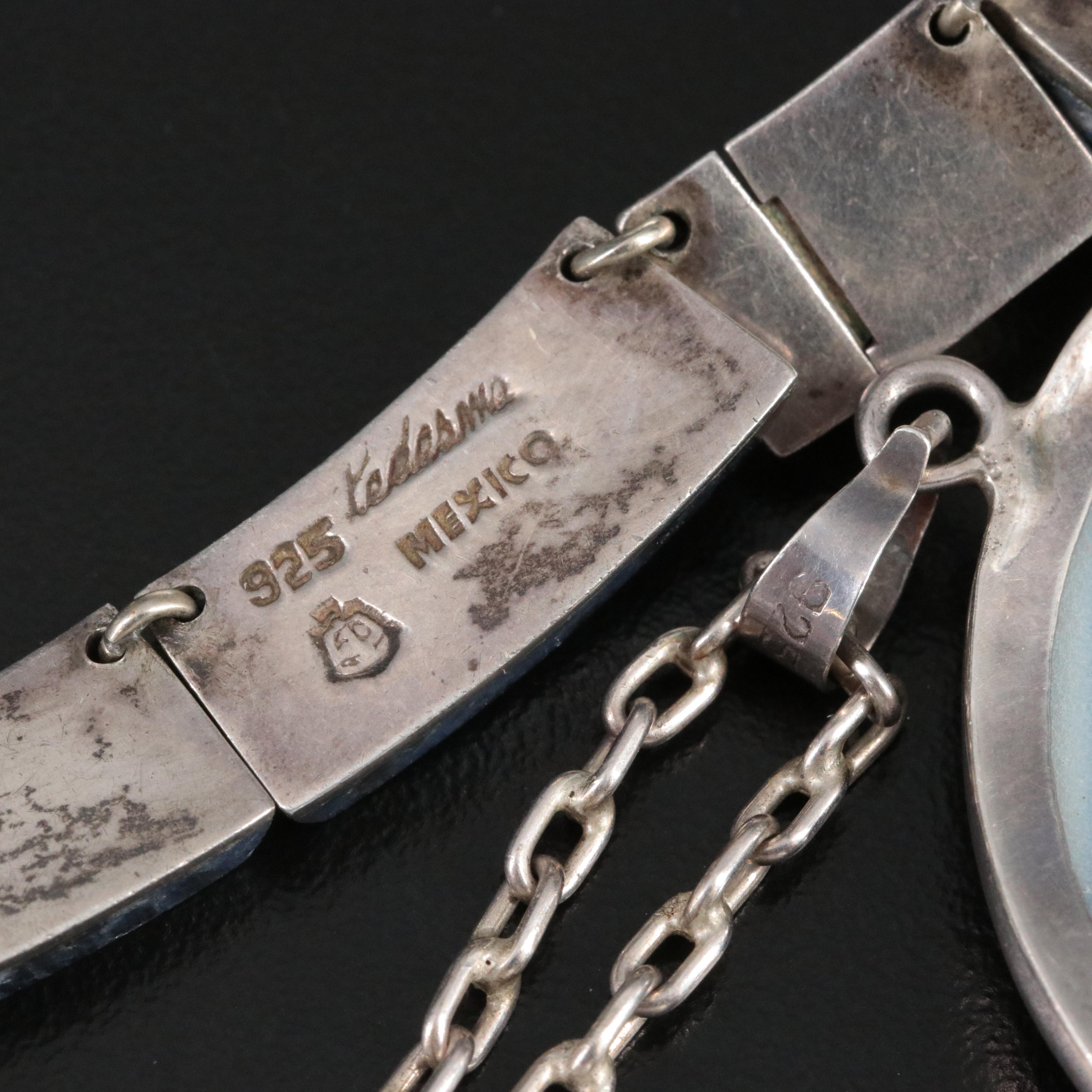 Sterling Porcelain and Mexican Modernist Enrique Ledesma Sodalite Necklaces