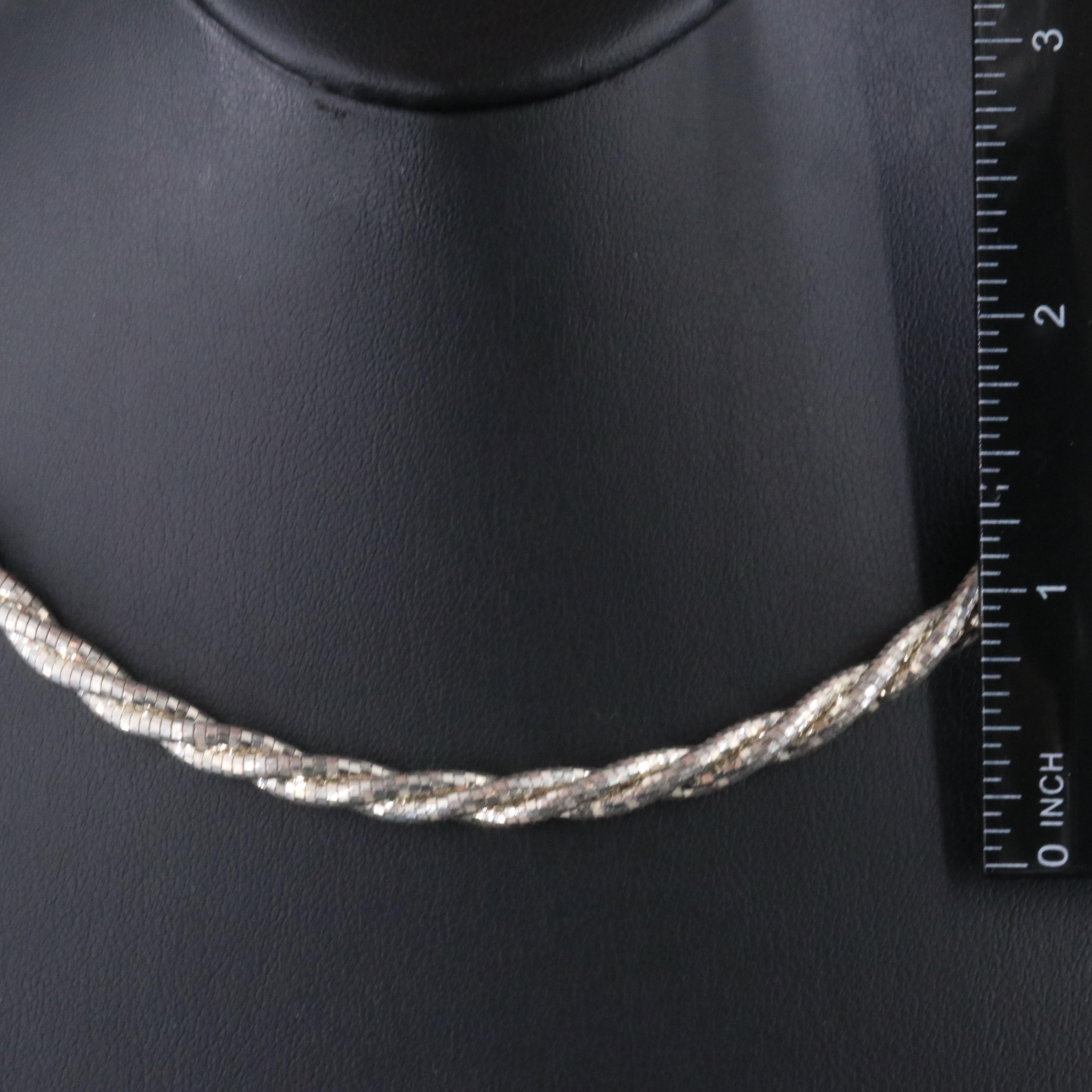 Italian Milor Sterling Braided Chain Necklace