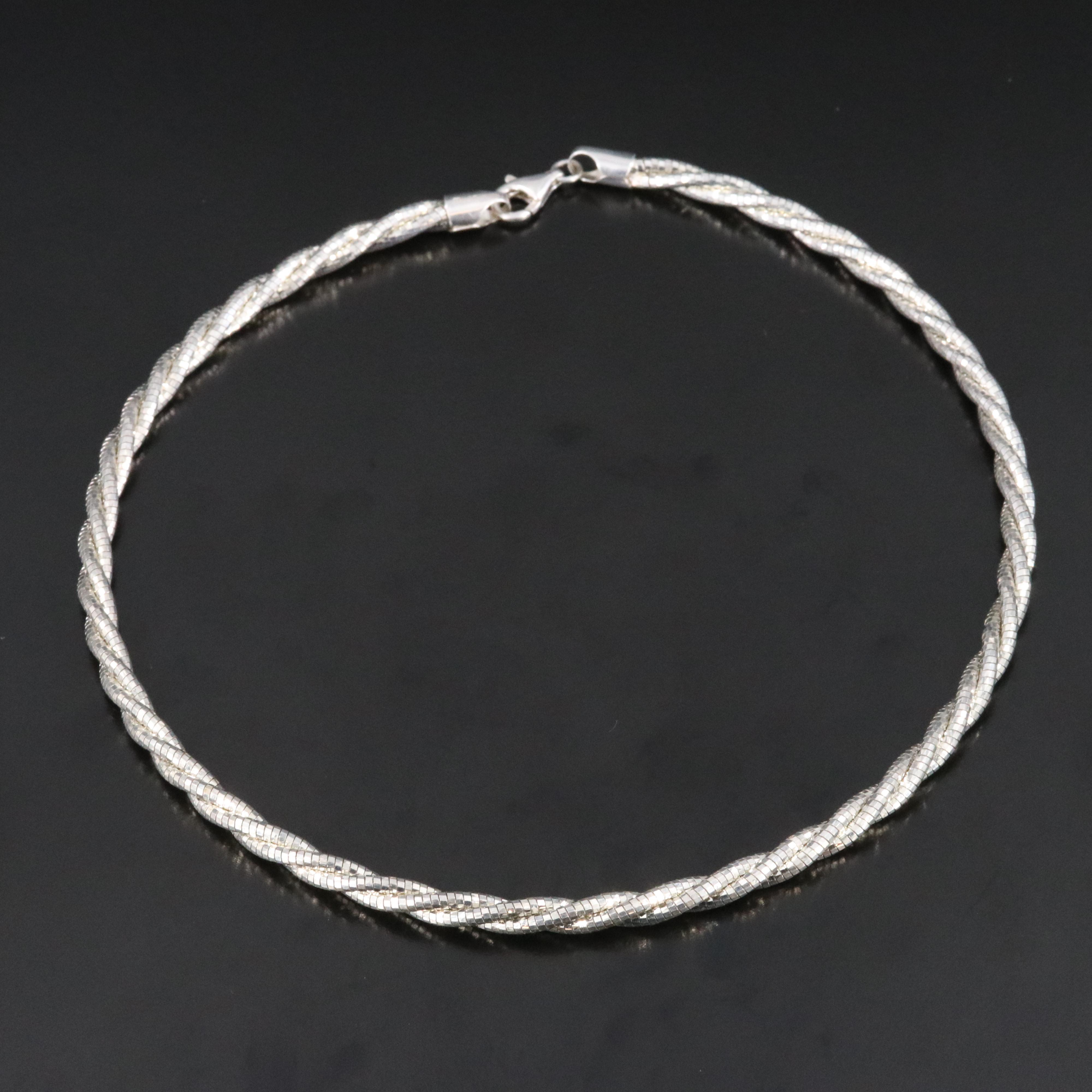 Italian Milor Sterling Braided Chain Necklace