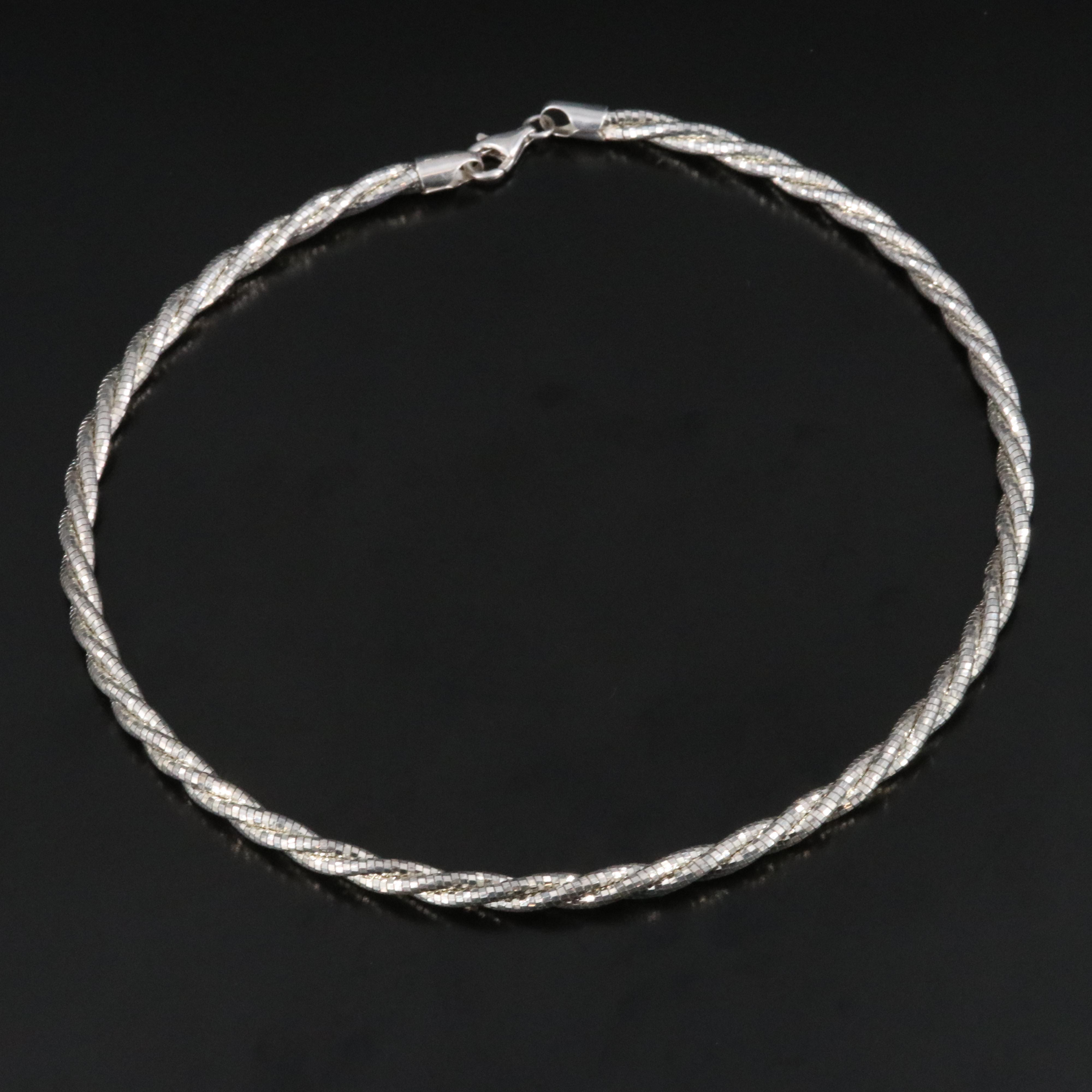 Italian Milor Sterling Braided Chain Necklace