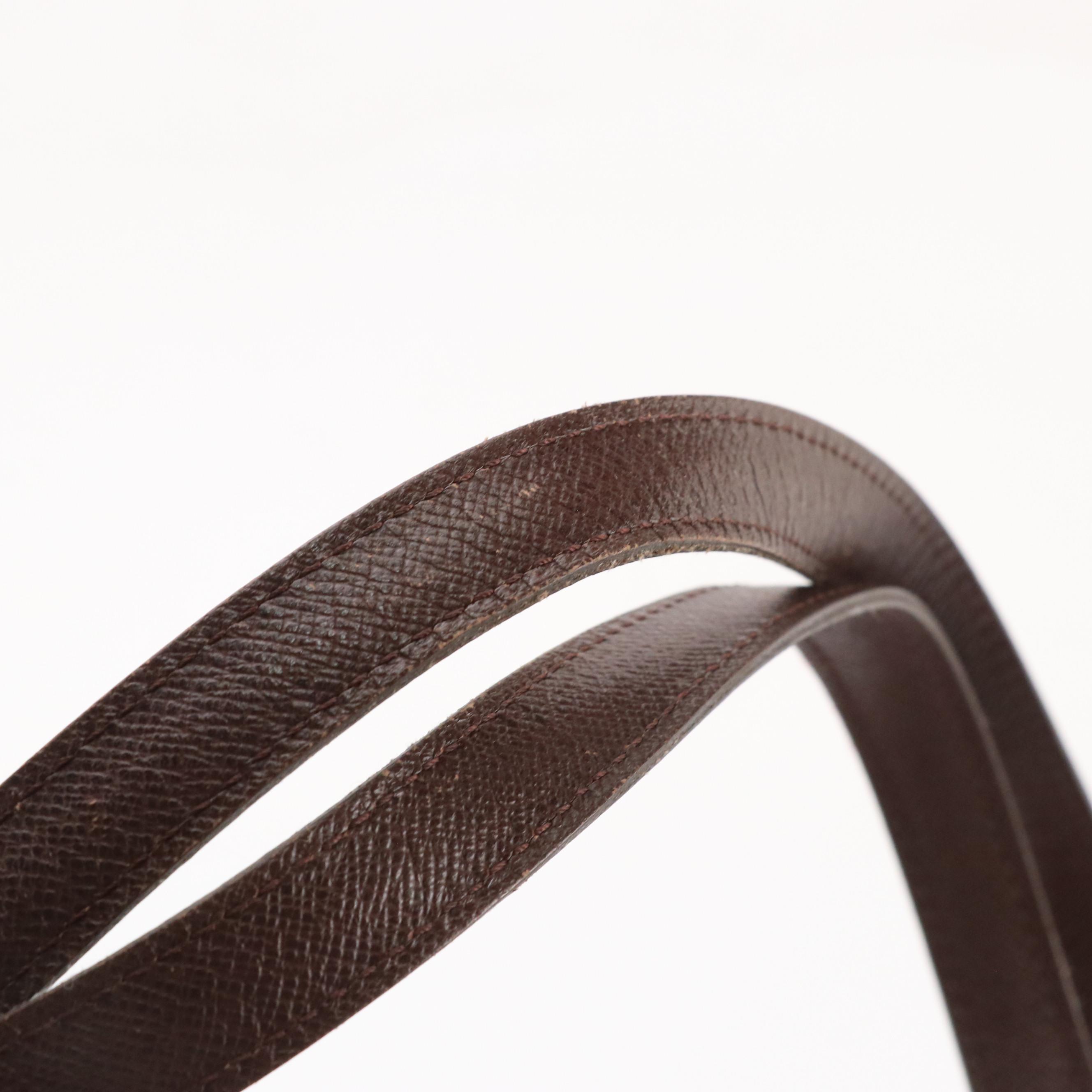 Louis Vuitton Marais Bucket Bag in Damier Ebene Canvas and Brown Leather