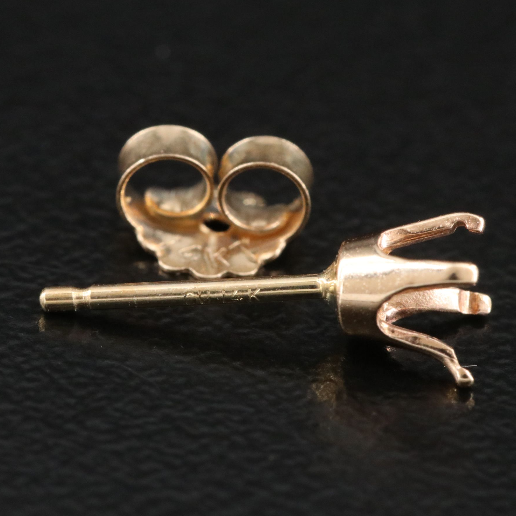 14K Open Mount Stud Earrings
