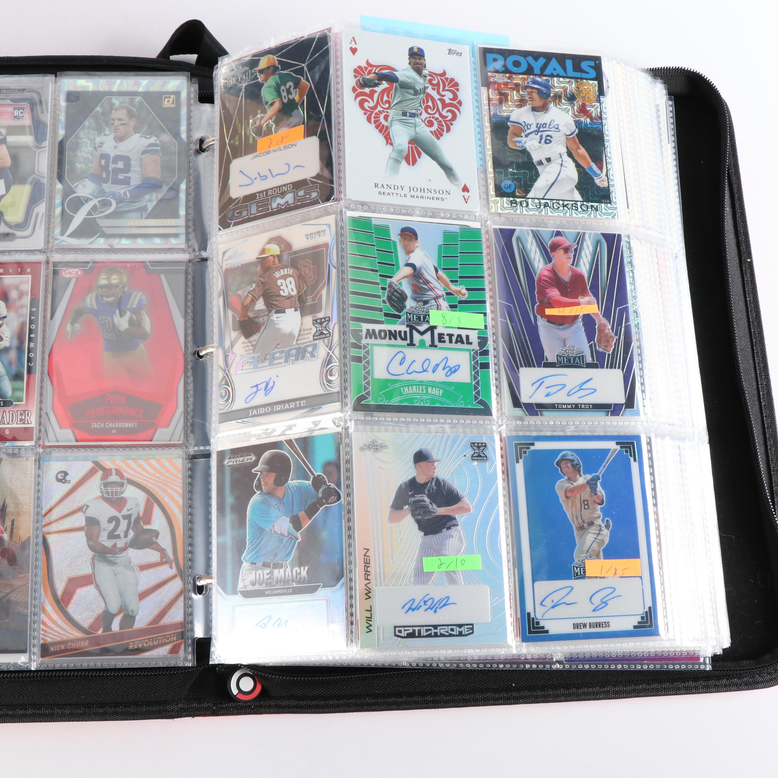 Collection of Baseball, Football and Other Sports Cards, Including Signatutures