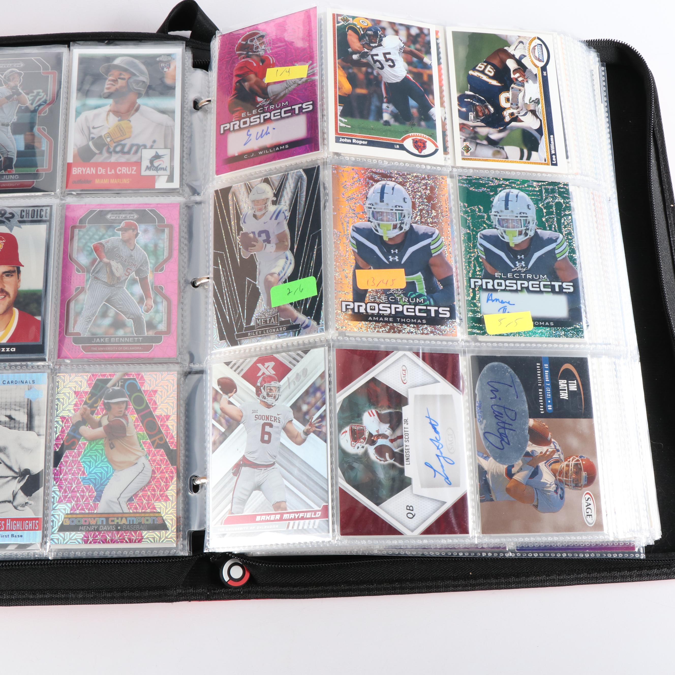Collection of Baseball, Football and Other Sports Cards, Including Signatutures