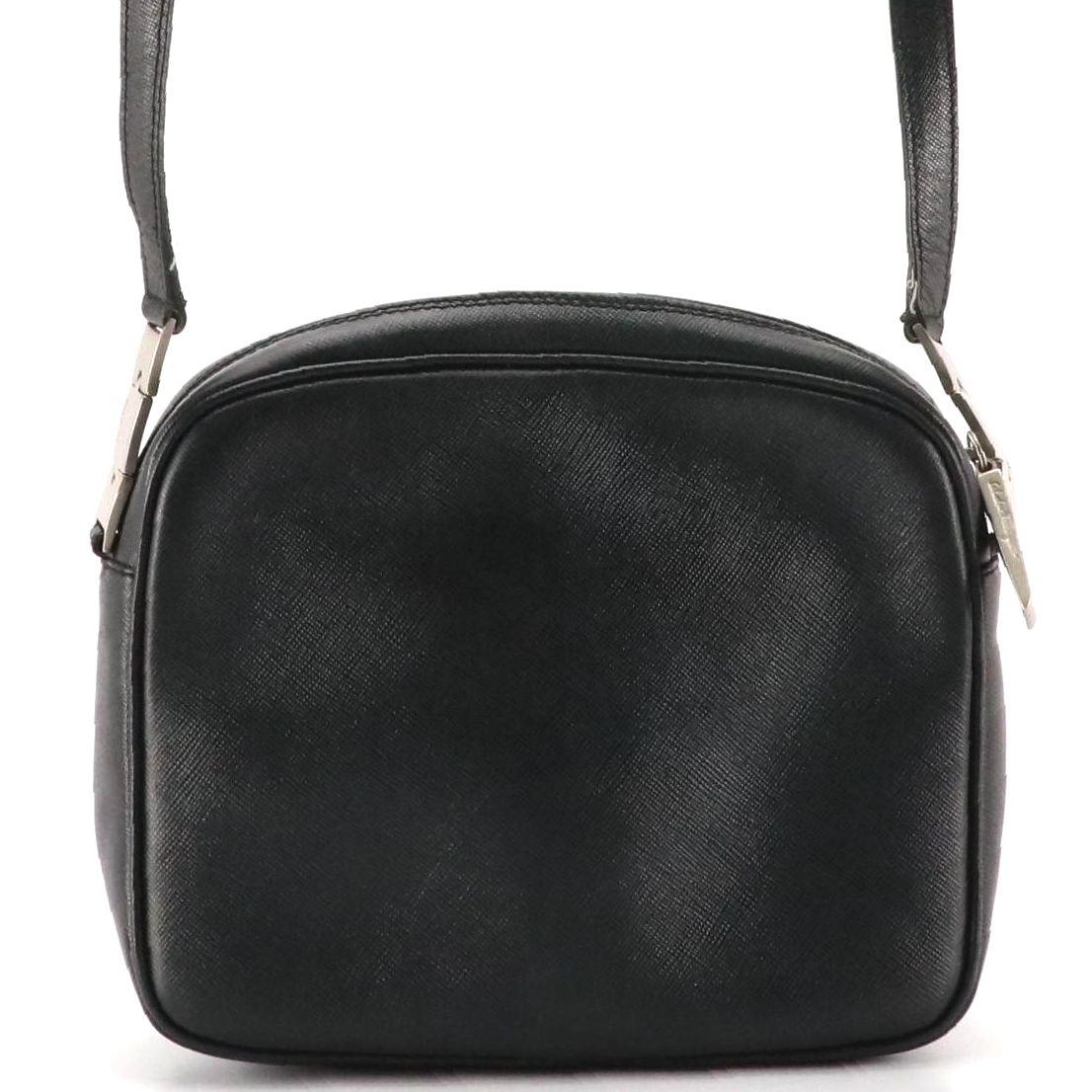 Salvatore Ferragamo Vara Chain Accented Crossbody Bag in Black Leather