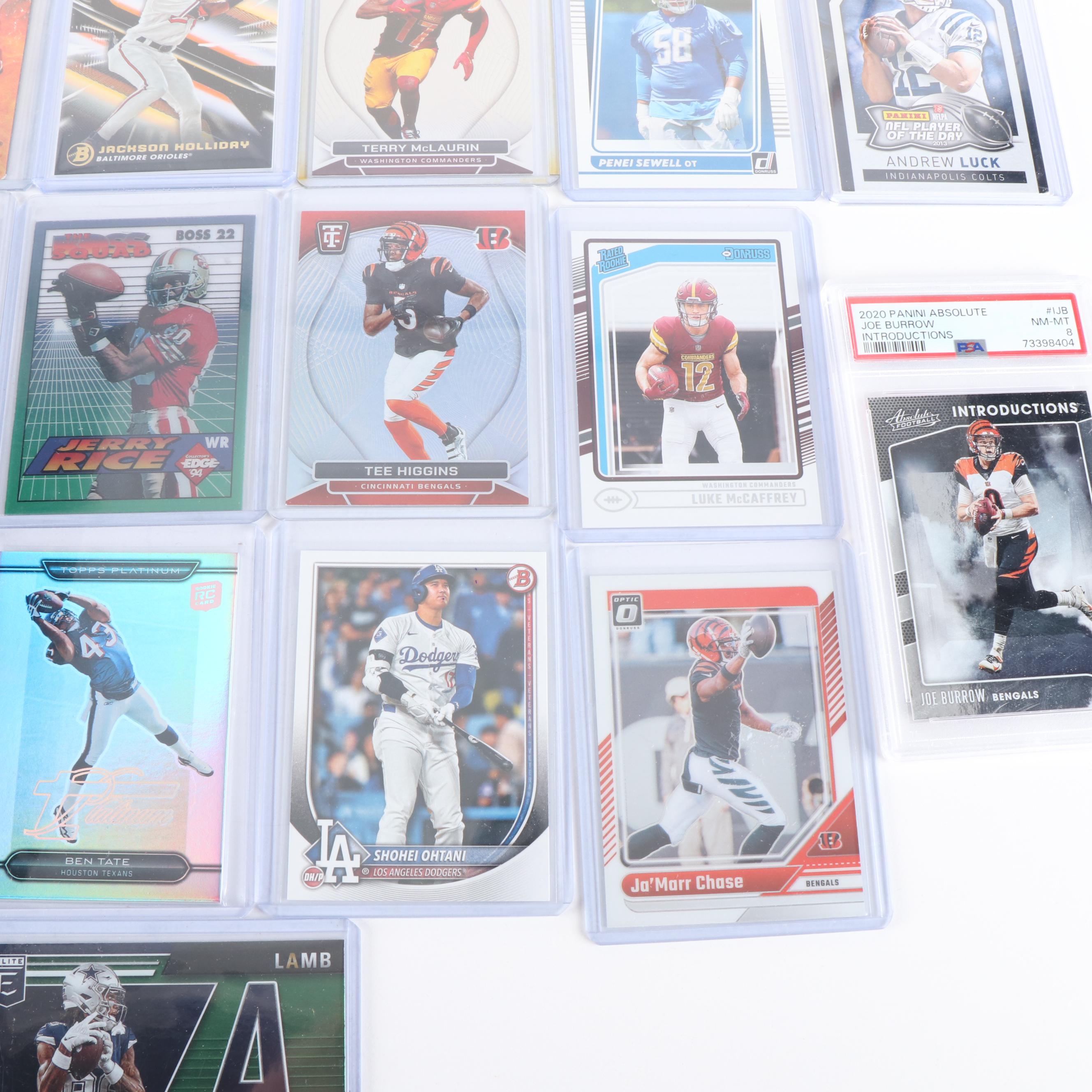 Elite with Other Sports Cards Featuring PSA Graded Joe Burrow Rookie Year & More