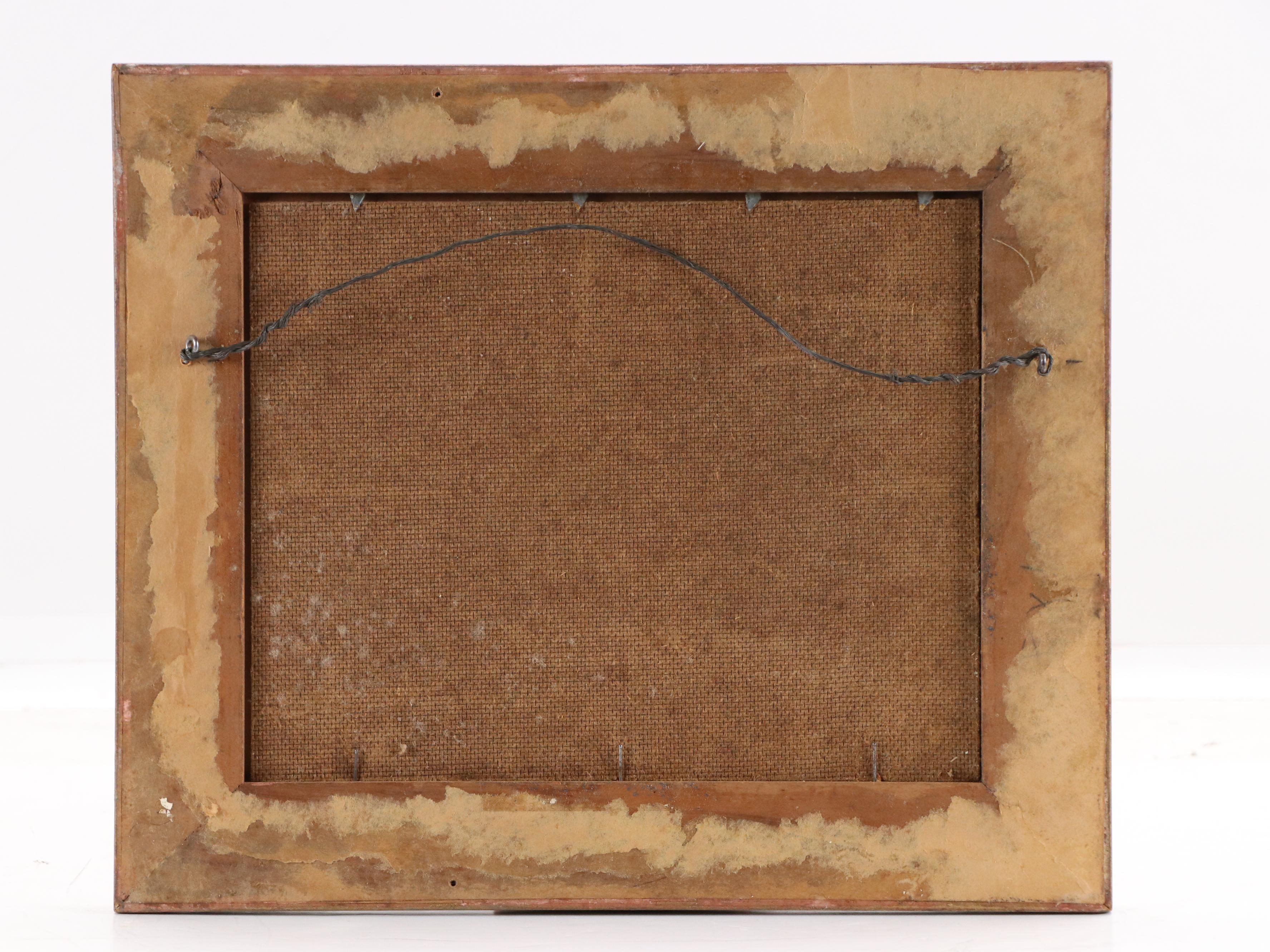 Keely Oil Painting of Figural Forest Scene, Mid-20th Century