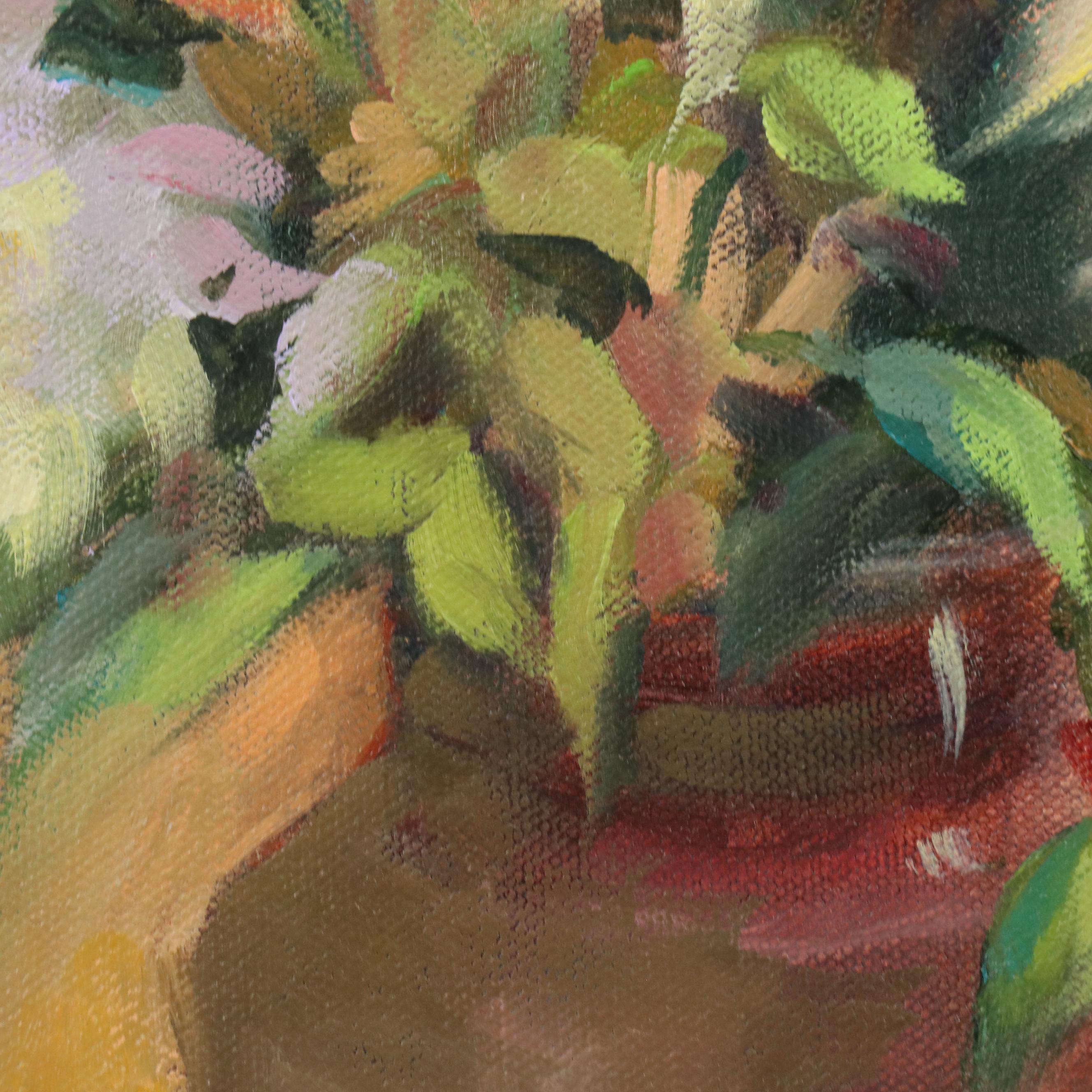 Mary Jane Weber Floral Still Life Oil Painting "Peonies + Roses," 2003