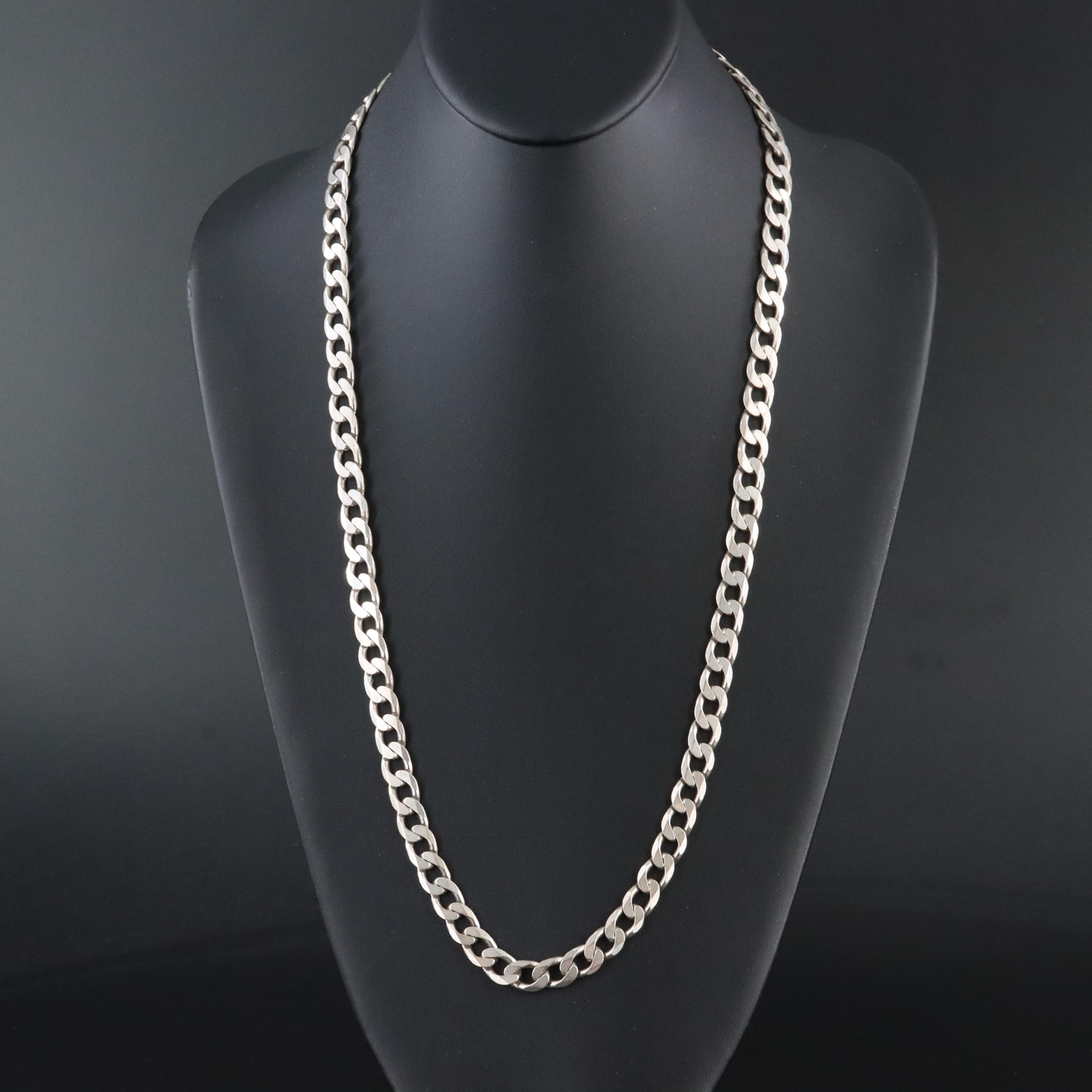 Italian Sterling Curb Chain Necklace