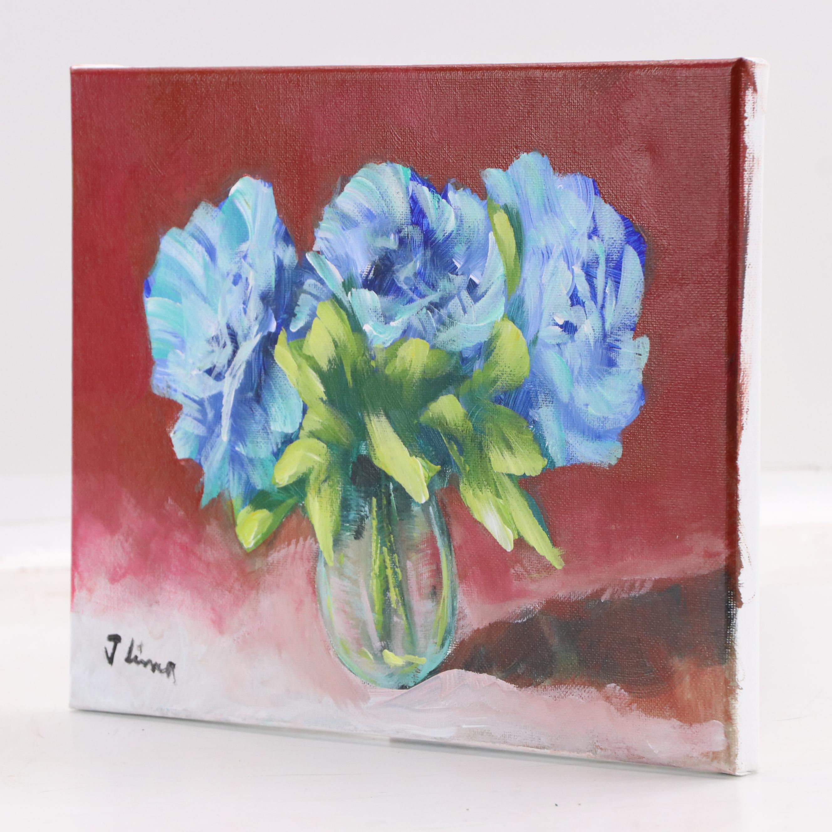 José M. Lima Floral Still Life Oil Painting, 2025