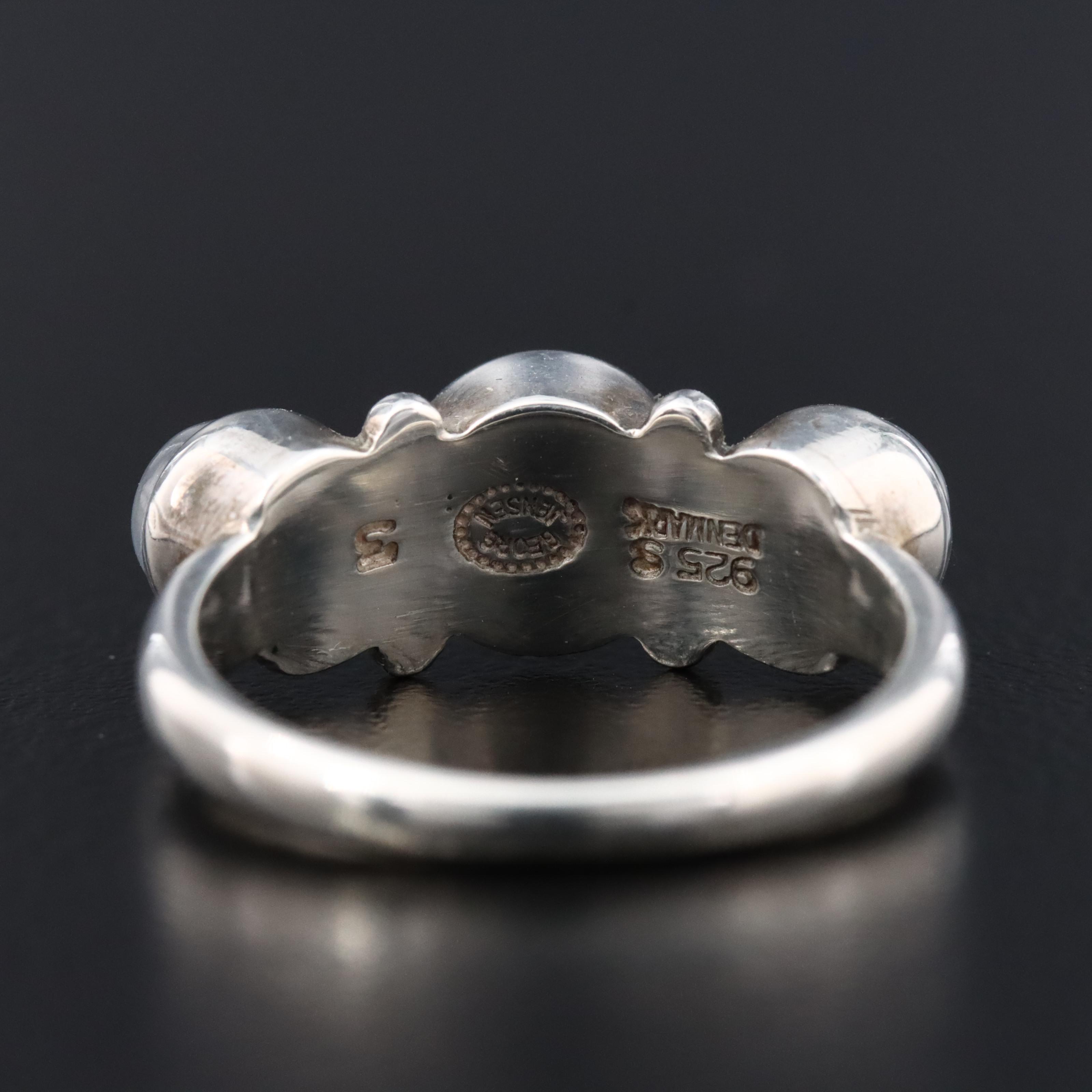 Georg Jensen Sterling Moonstone Ring No. 3