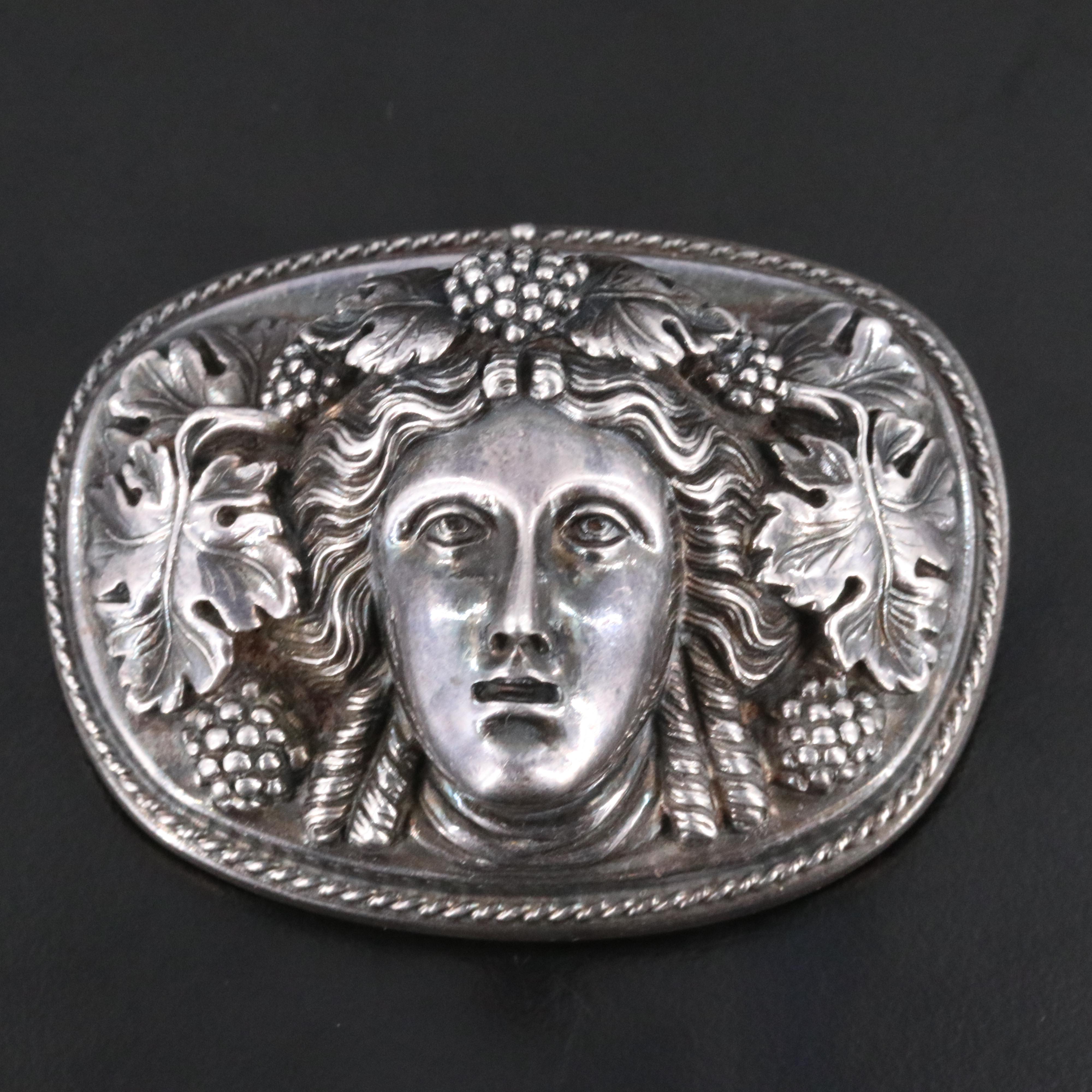 Henryk Winograd Sterling Bacchus/Dionysus Converter Brooch