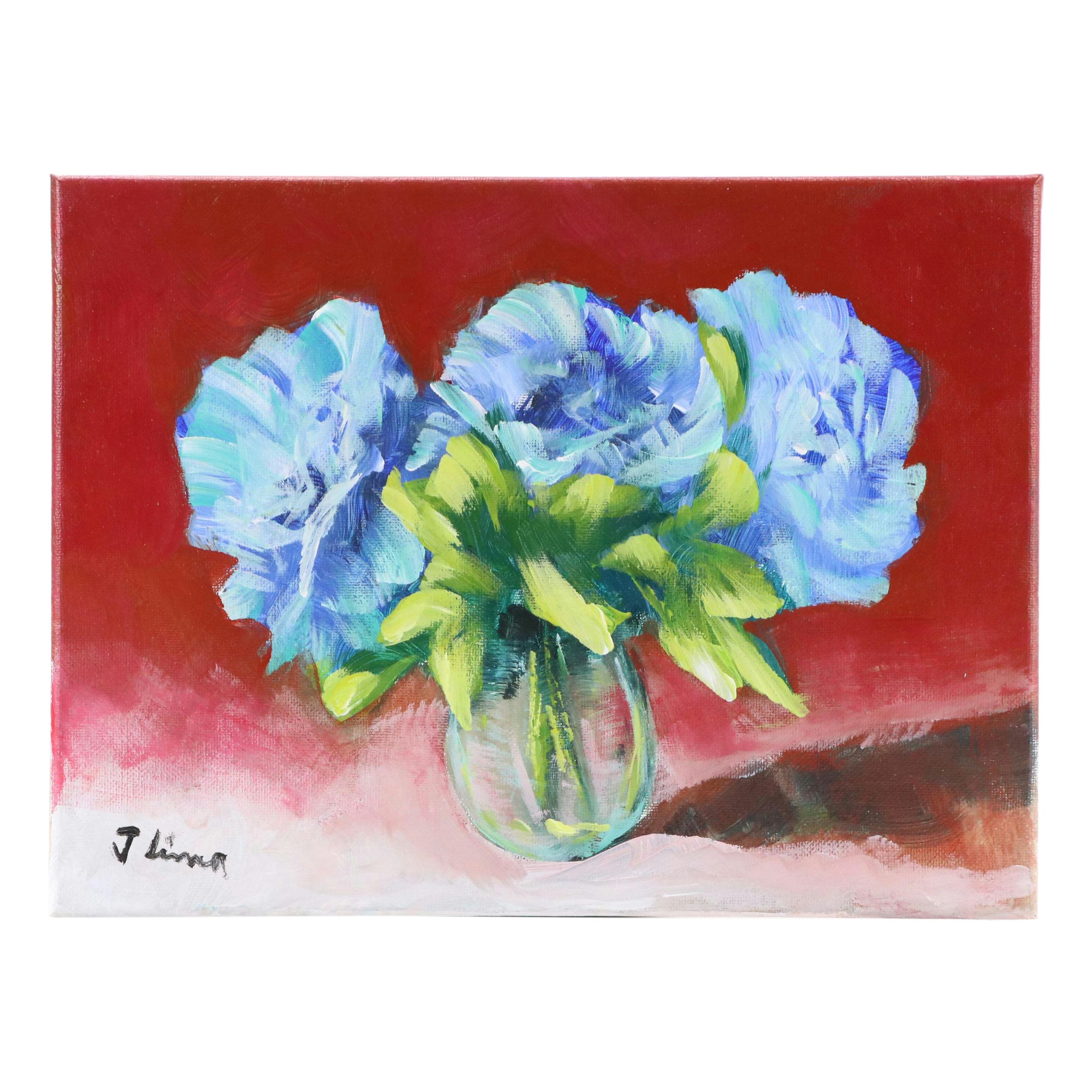 José M. Lima Floral Still Life Oil Painting, 2025