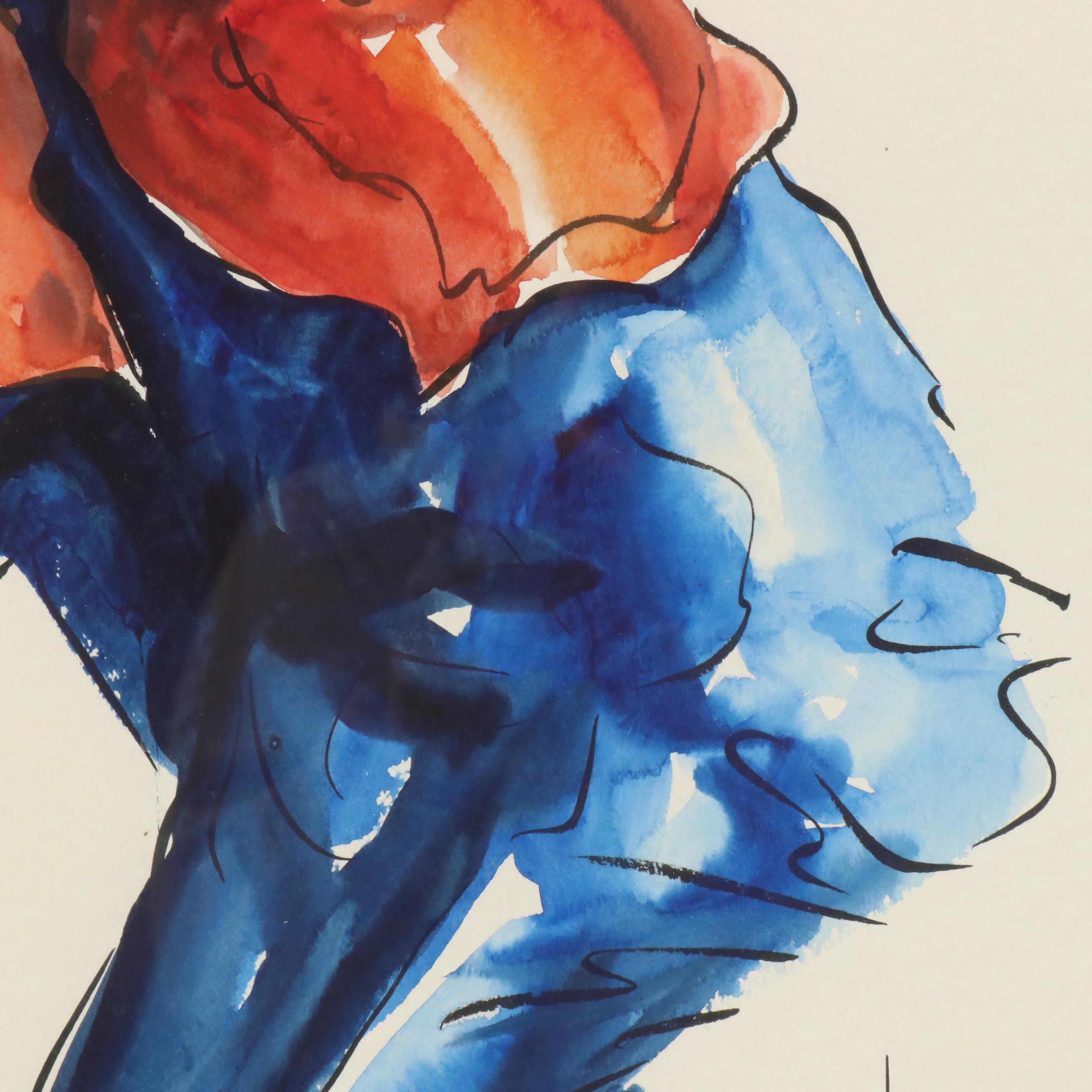 Michael Smiroldo Watercolor Painting of Trumpet Player