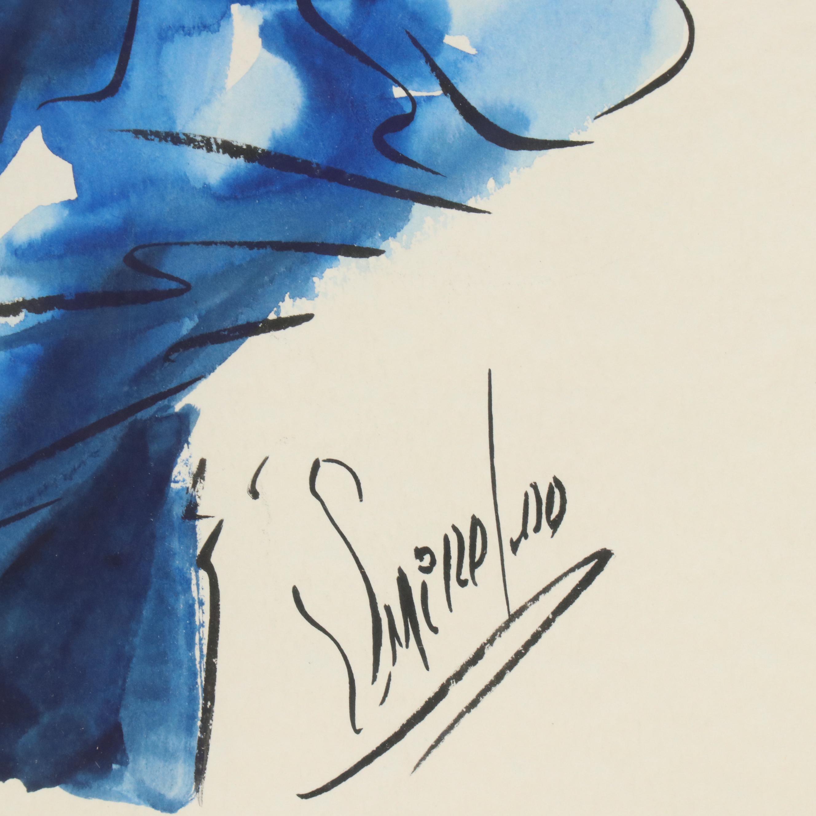 Michael Smiroldo Watercolor Painting of Trumpet Player