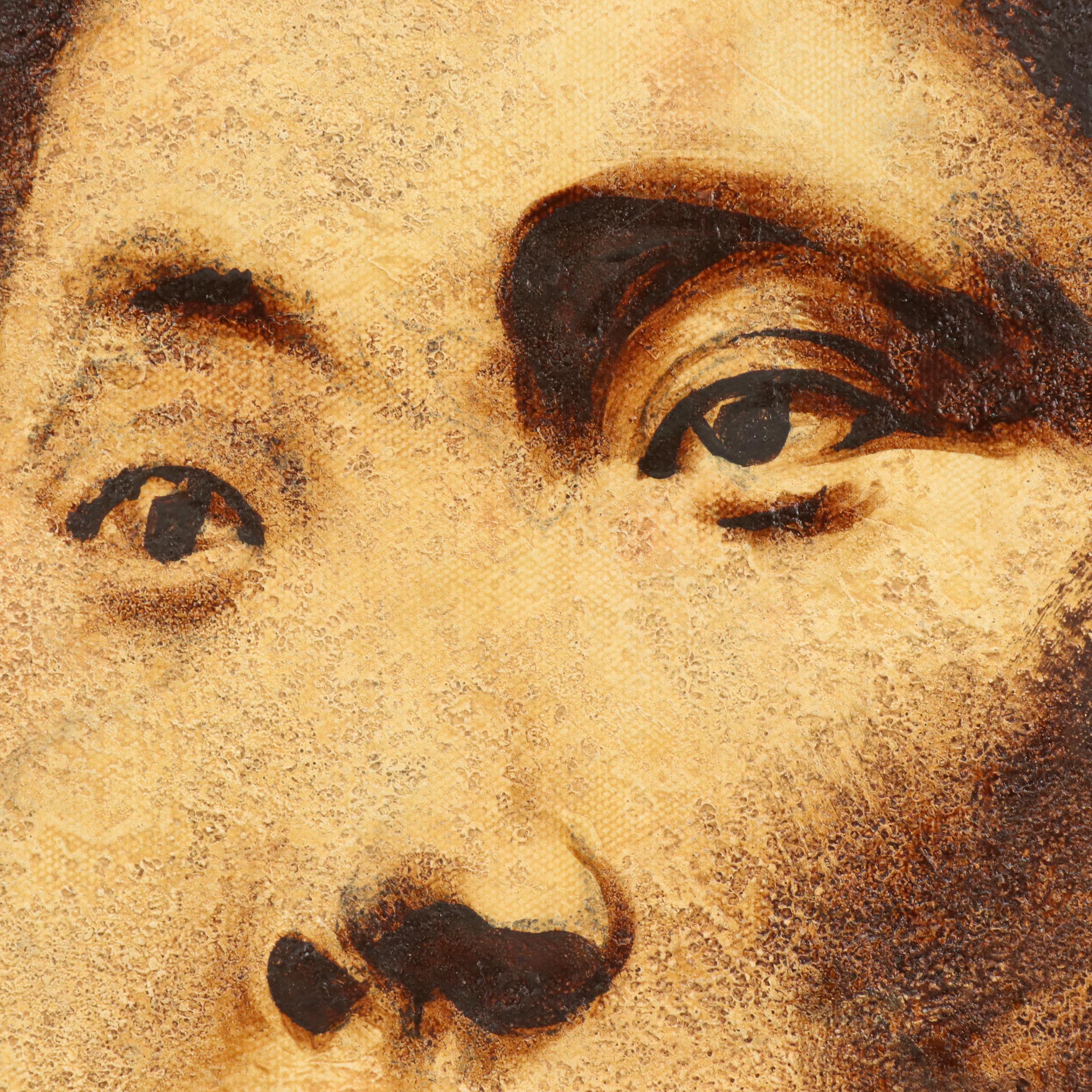 Anthony Poole Native American Portrait Acrylic Painting, 2003