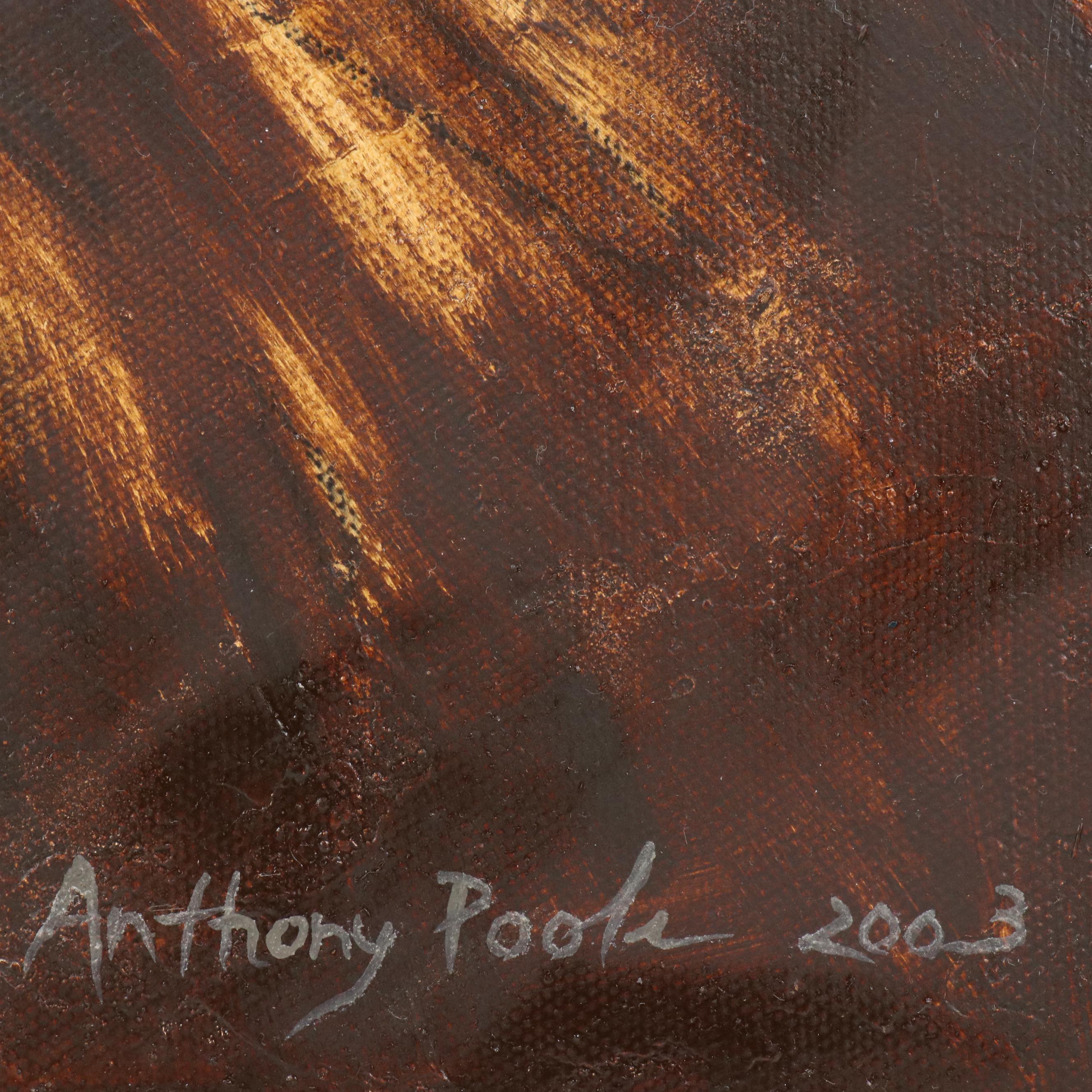 Anthony Poole Native American Portrait Acrylic Painting, 2003