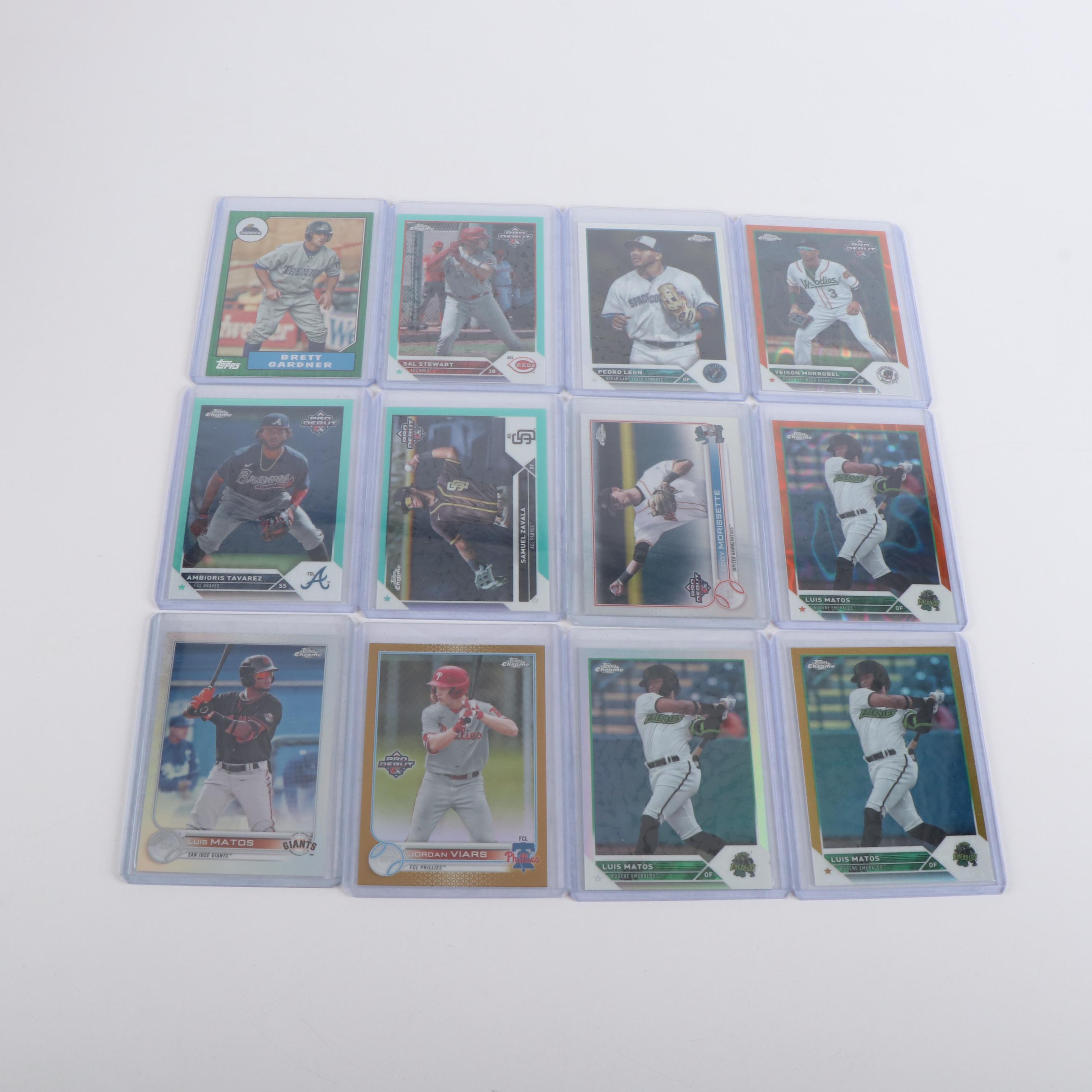 Topps Chrome with Other Baseball Cards Featuring Elly De La Cruz Prospect & More
