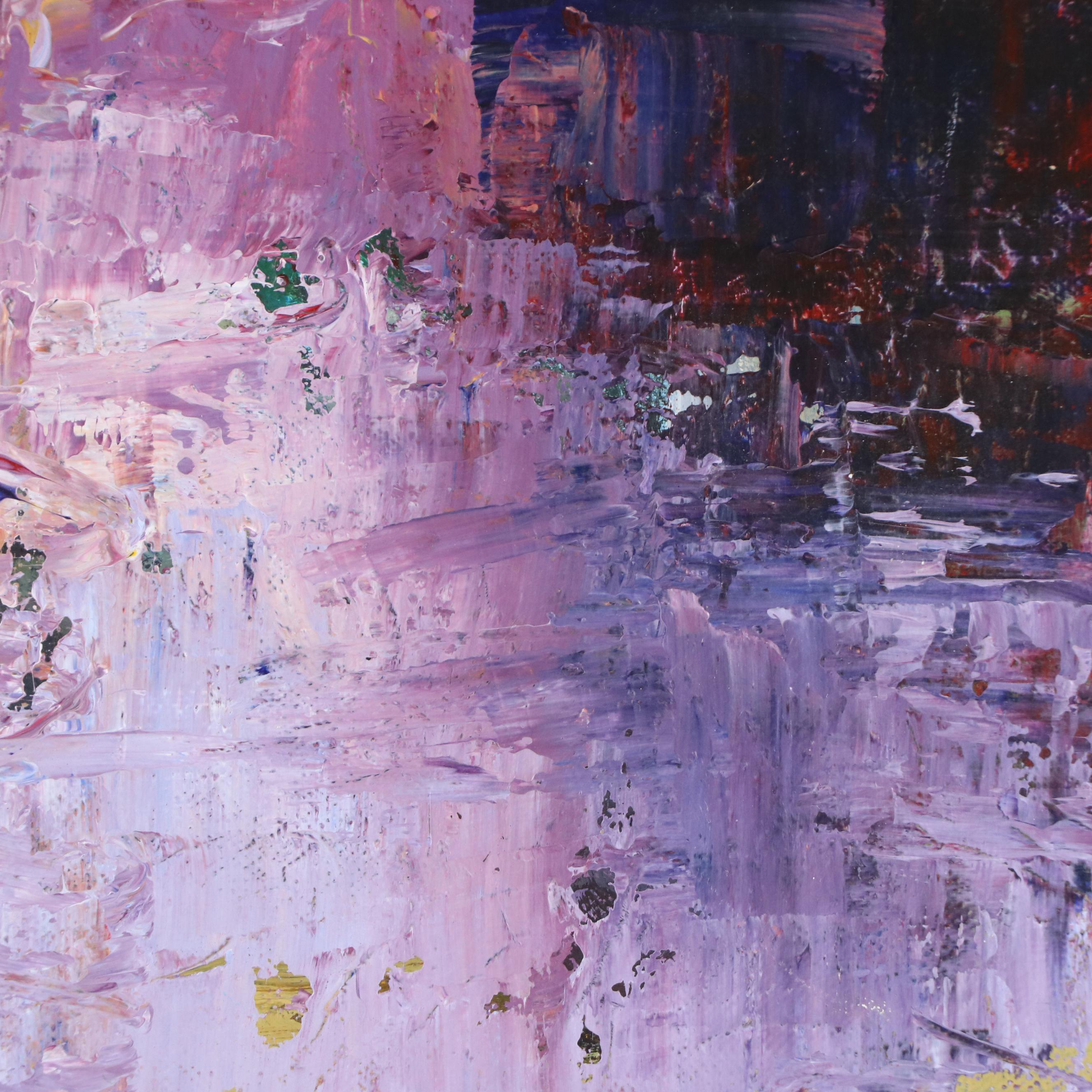 Leif Janek Abstract Acrylic Painting "Cityscape," 21st Century