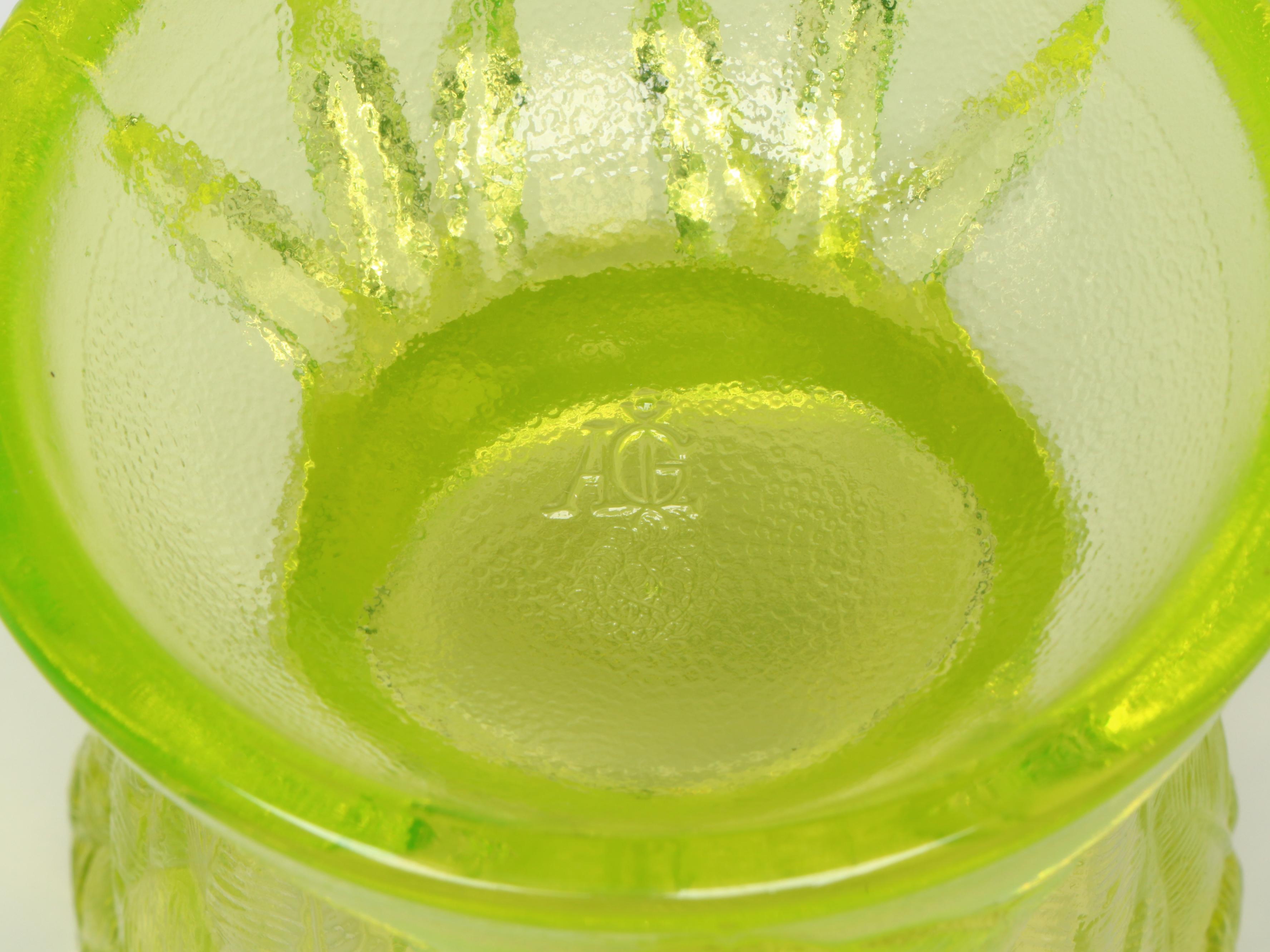 Imperial Uranium Glass Owl Candy Dish with Frog Figurine and More