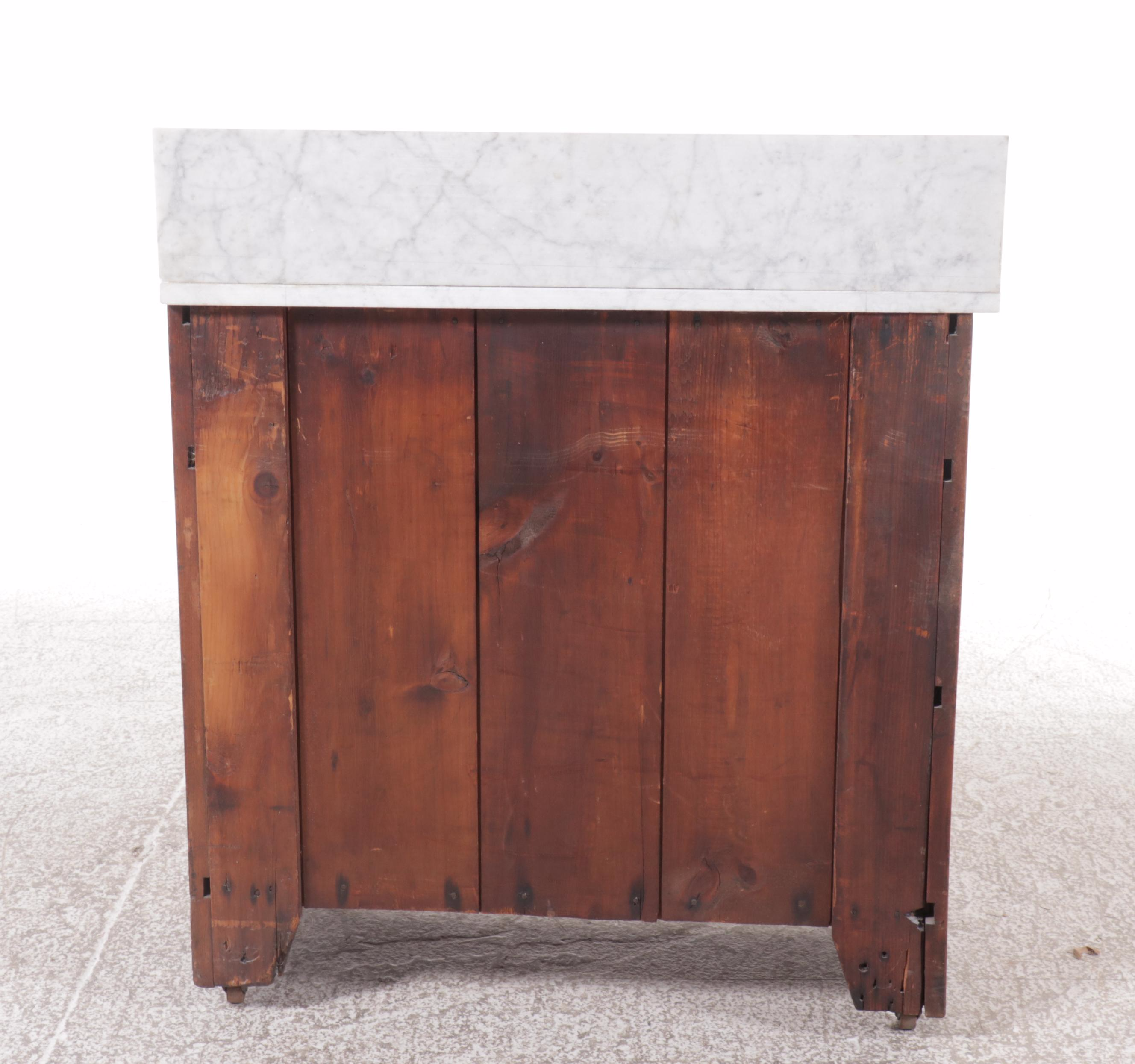 Victorian Walnut Washstand with Marble Top