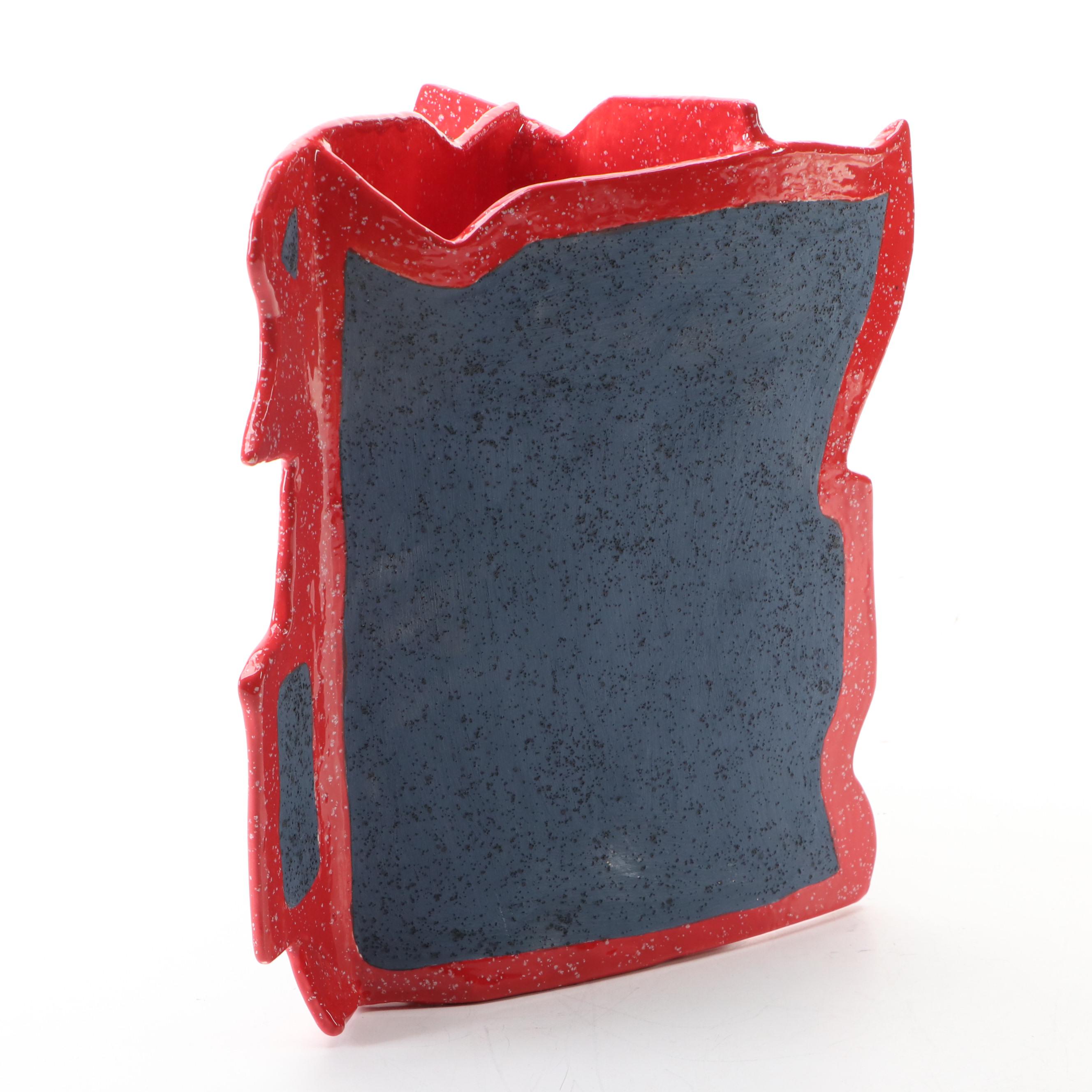 Hand-Painted Terracotta Head Sculptures with Vessel