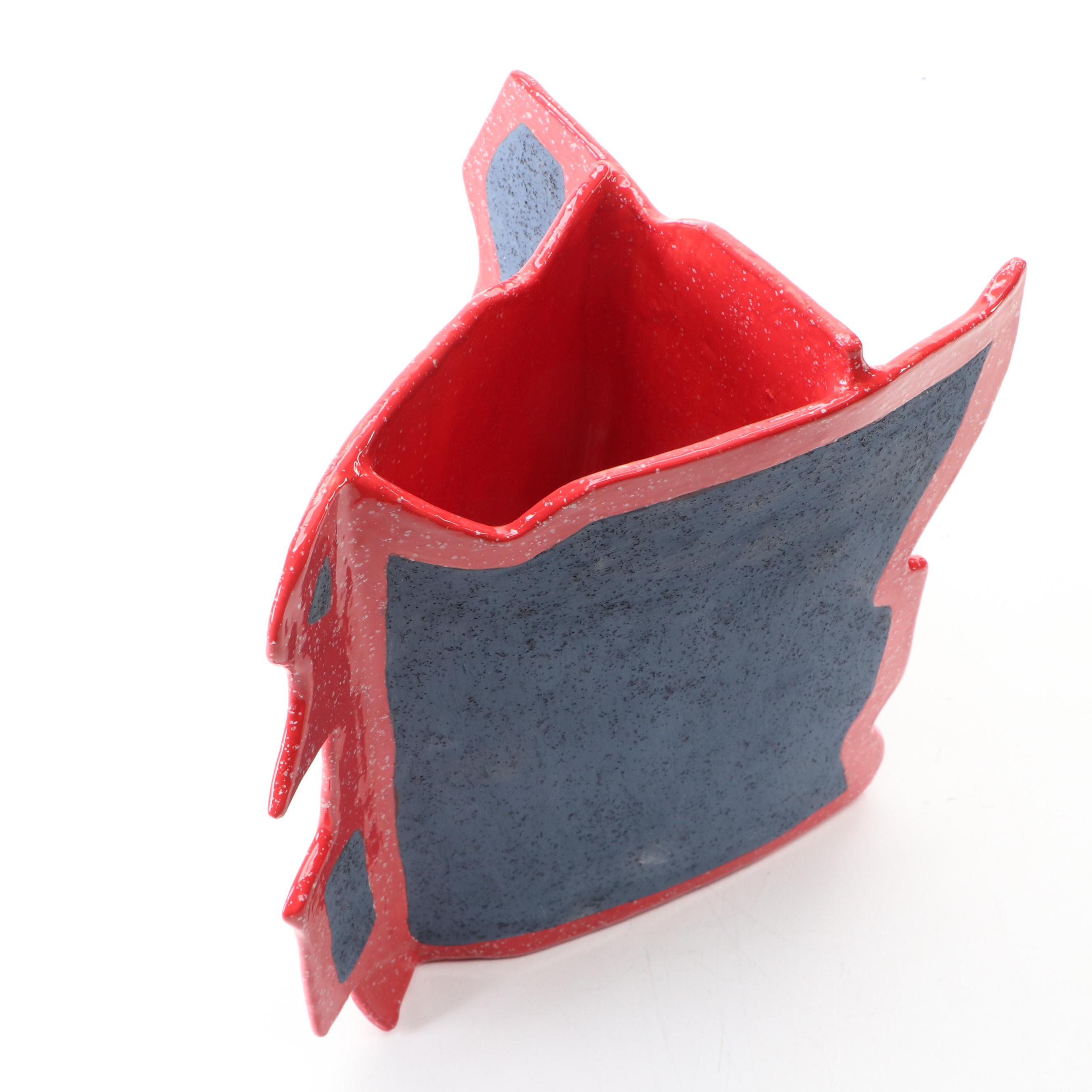 Hand-Painted Terracotta Head Sculptures with Vessel