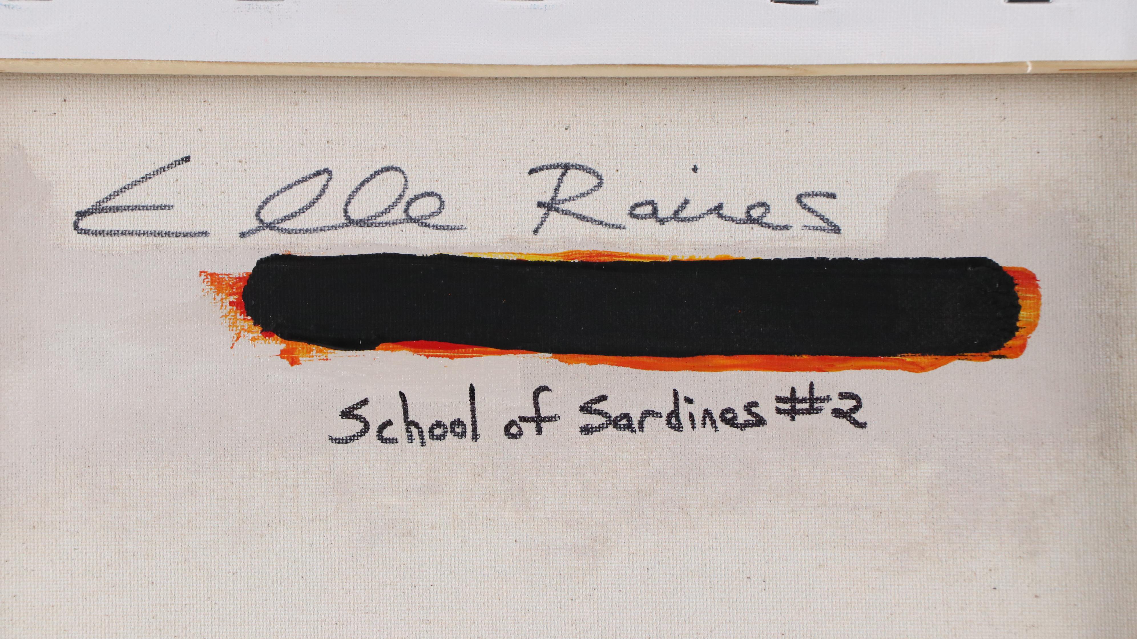 Elle Raines Stylized Acrylic Painting "School of Sardines #2," 21st Century