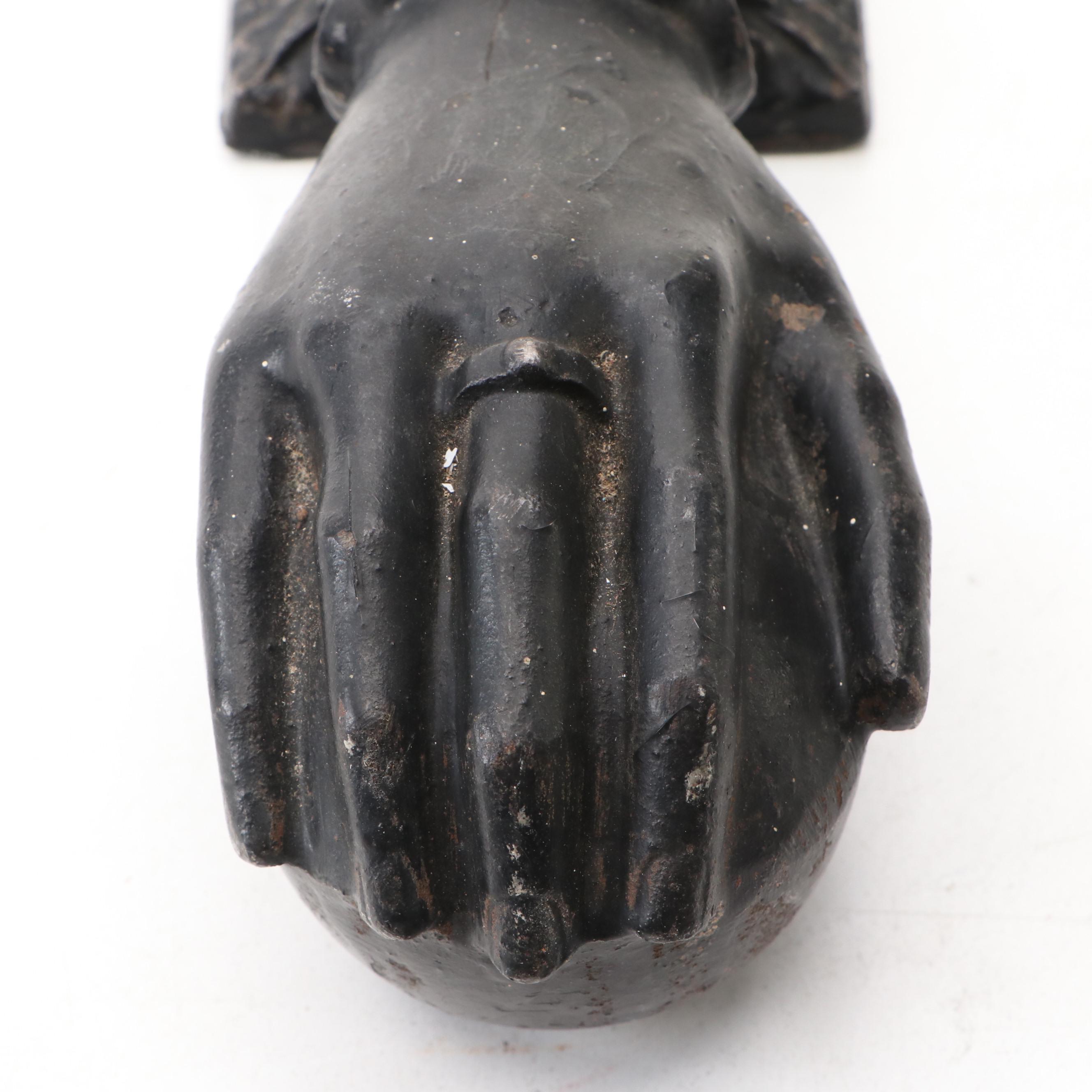 Cast Iron Hand and Ball Door Knocker