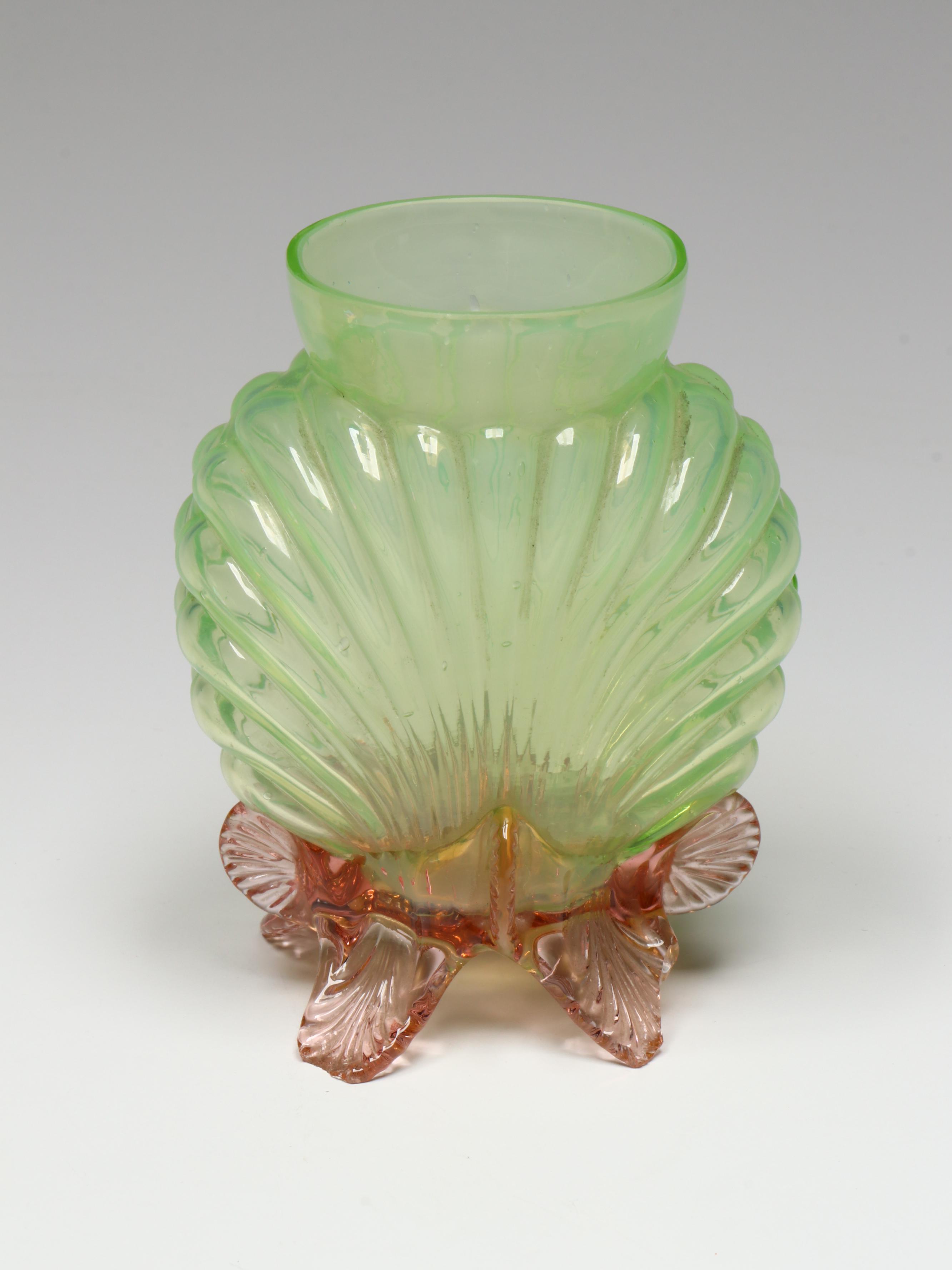 Westmoreland Uranium Glass Swan Candy Dish with Fenton Figurines and More