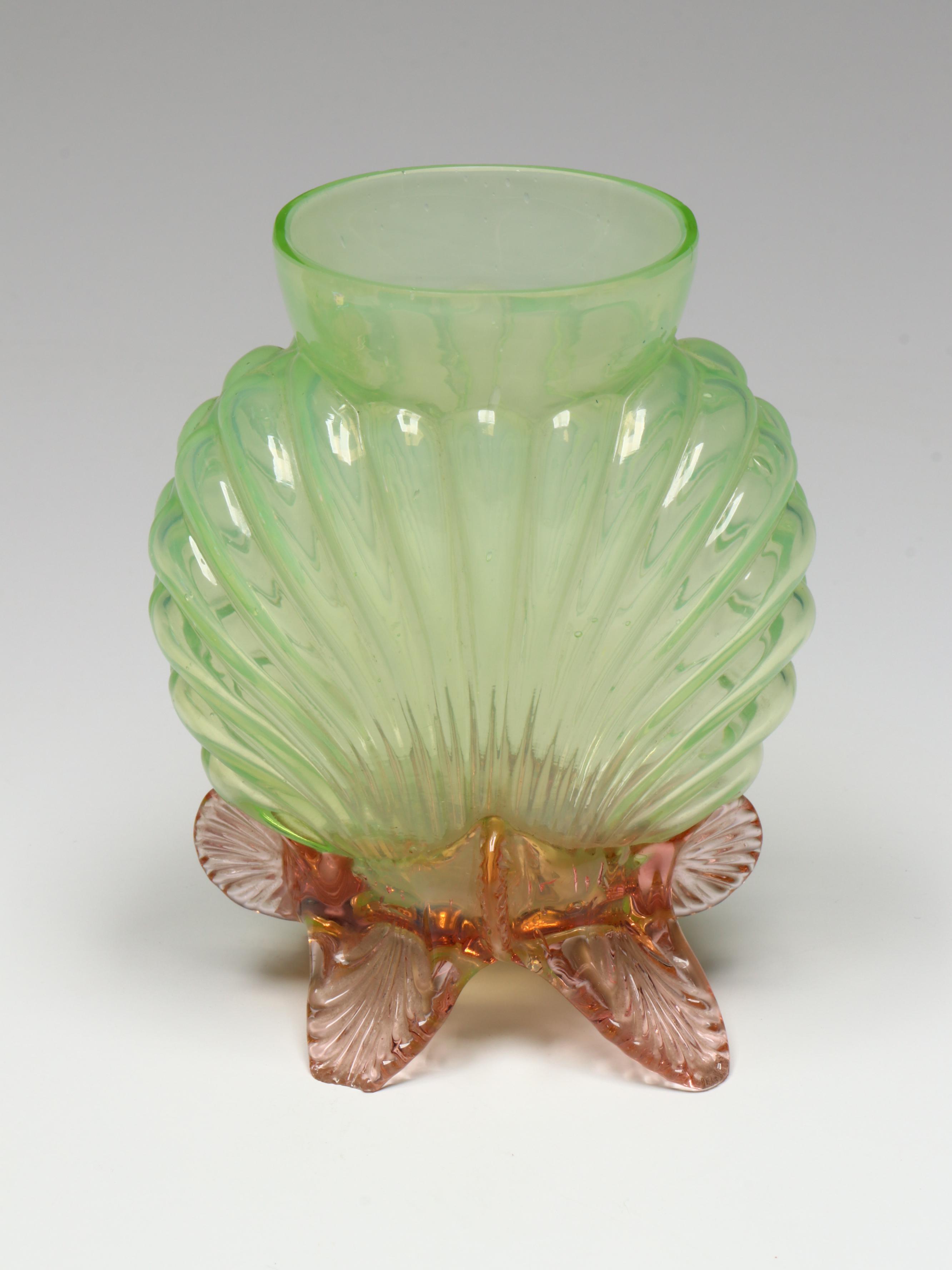 Westmoreland Uranium Glass Swan Candy Dish with Fenton Figurines and More
