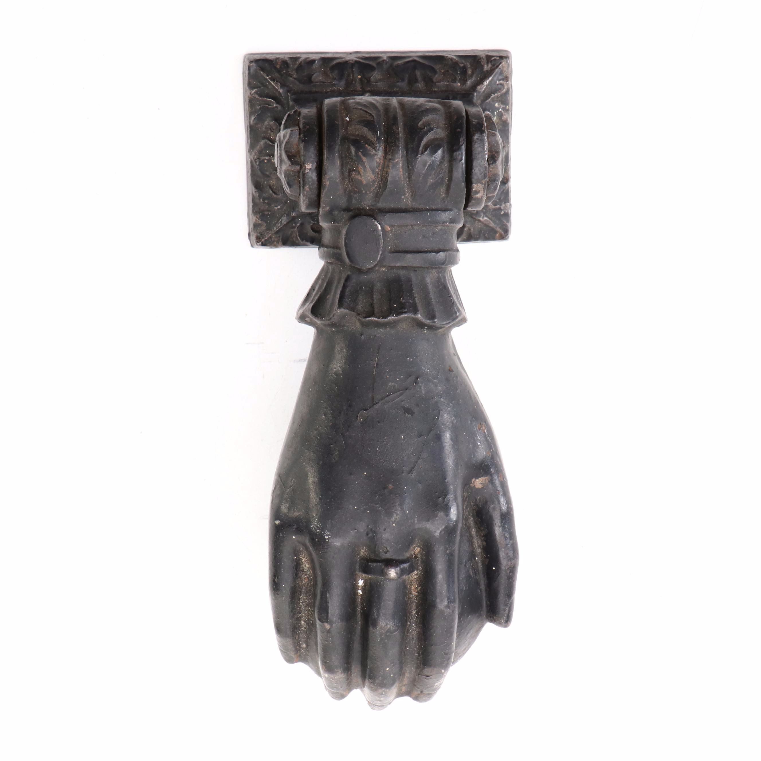 Cast Iron Hand and Ball Door Knocker