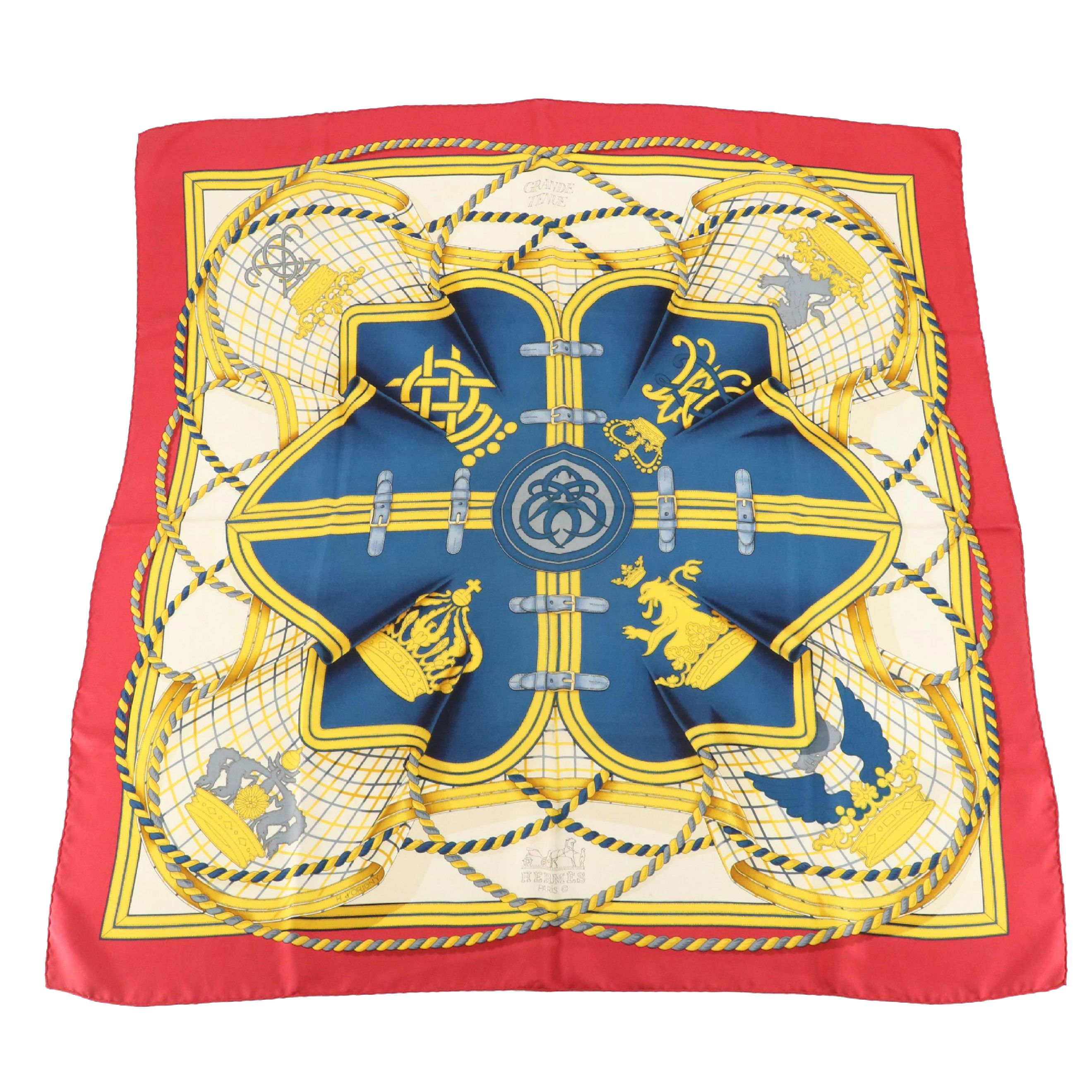 Hermès Early Issue "Grande Tenue" Scarf 90 in Silk Twill