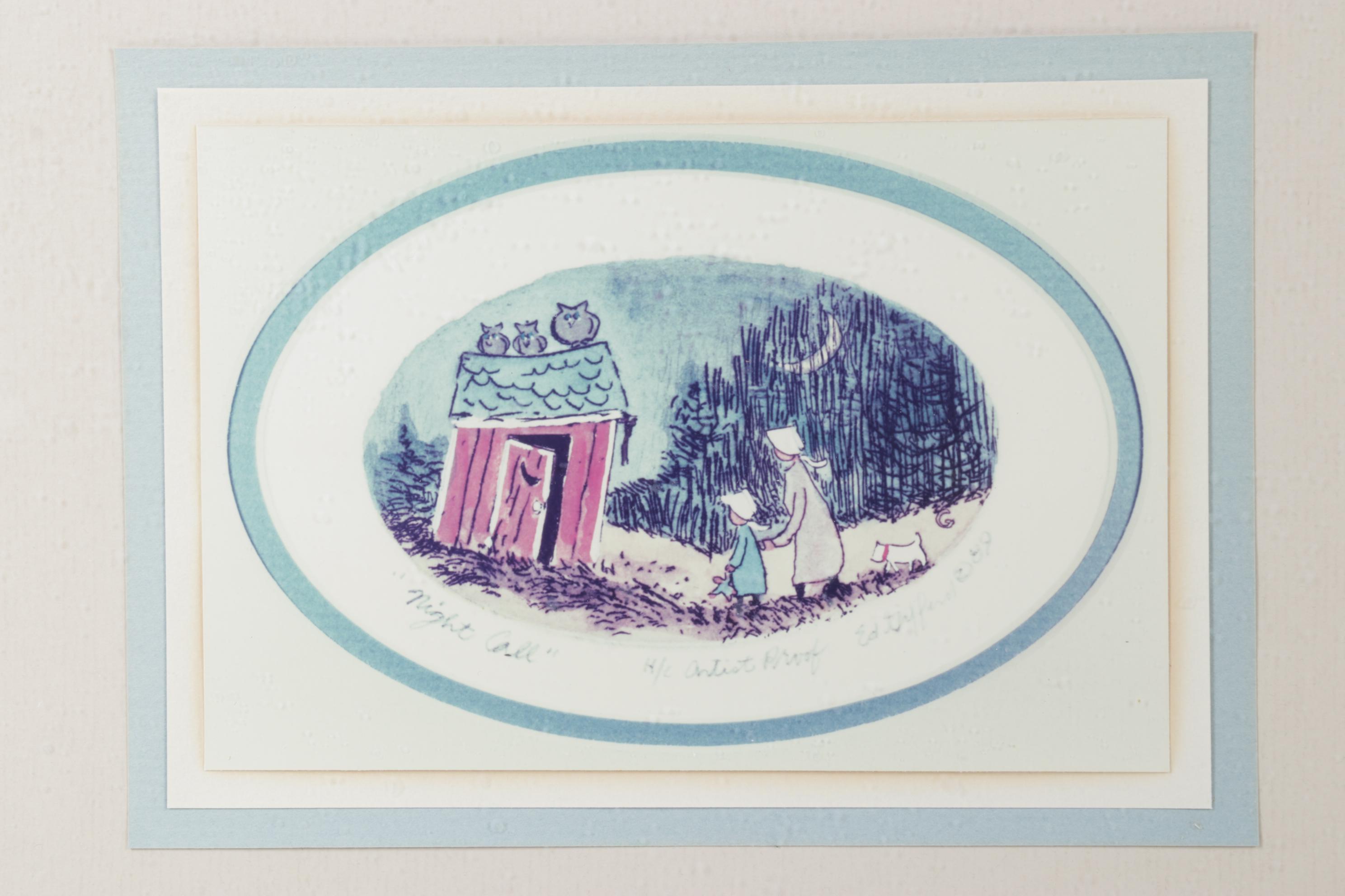 "Night Call" Framed Print & Outhouse Tea Light Cover