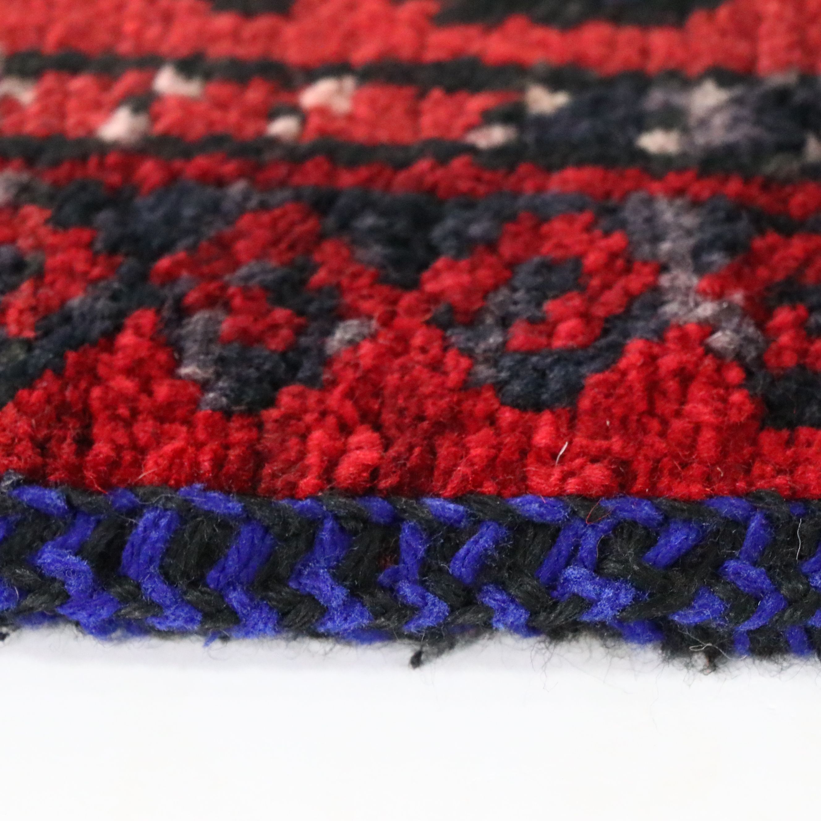 Hand-Knotted Afghan Baluch Balisht Bag Cushion Cover with Beadwork