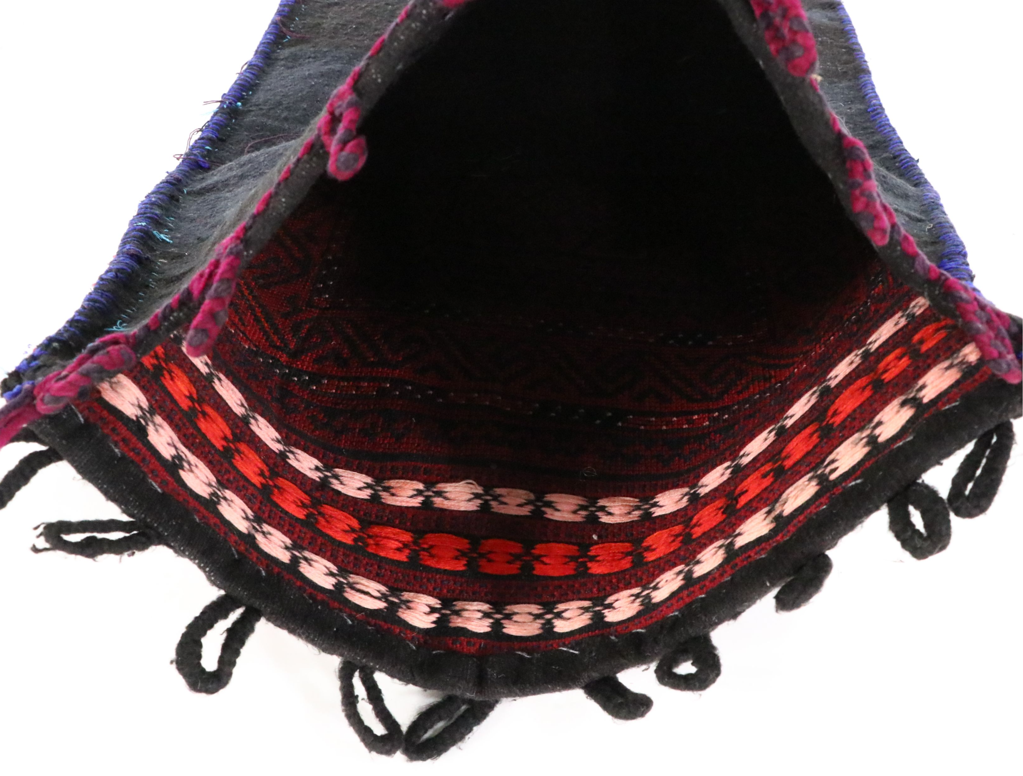 Hand-Knotted Afghan Baluch Balisht Bag Cushion Cover with Beadwork